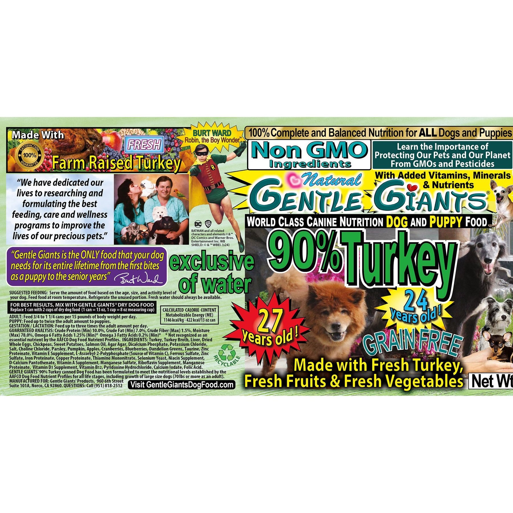 Gentle Giants Non-GMO Puppy Grain-Free Turkey Wet Dog Food