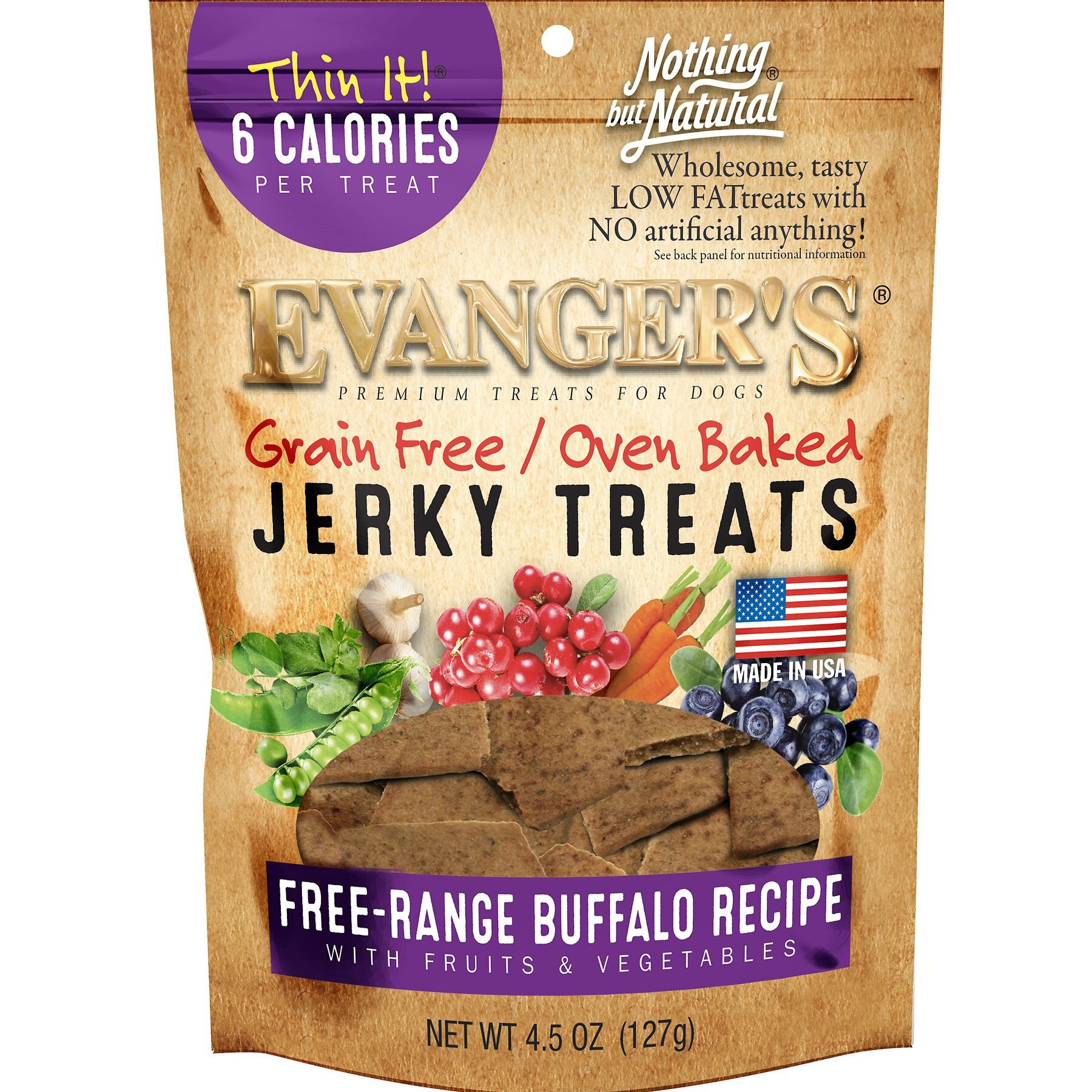 Evanger's Nothing But Natural Buffalo with Fruits & Vegetables Jerky Dog Treats