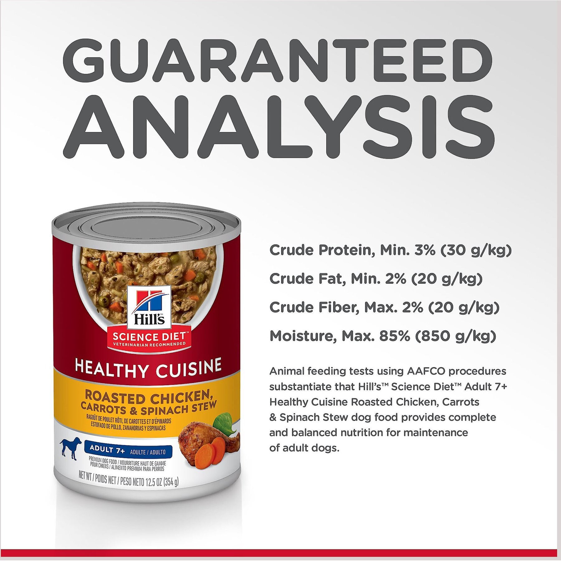 Hill's Science Diet Senior Adult 7+ Healthy Cuisine Roasted Chicken, Carrots & Spinach Stew Canned Dog Food