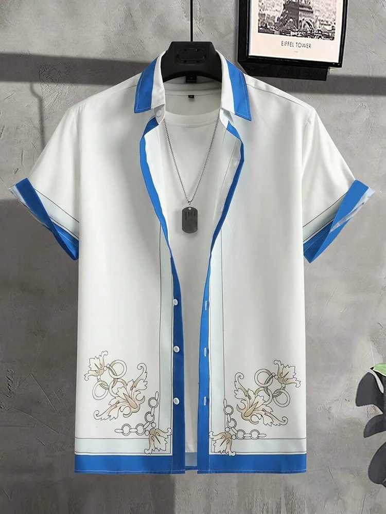 Summer Travel Mens Casual Shirt Everyday Urban Fashion 3D Printed Mens Short Sve Shirt Beach Vacation Haiian ShirtXJ241120