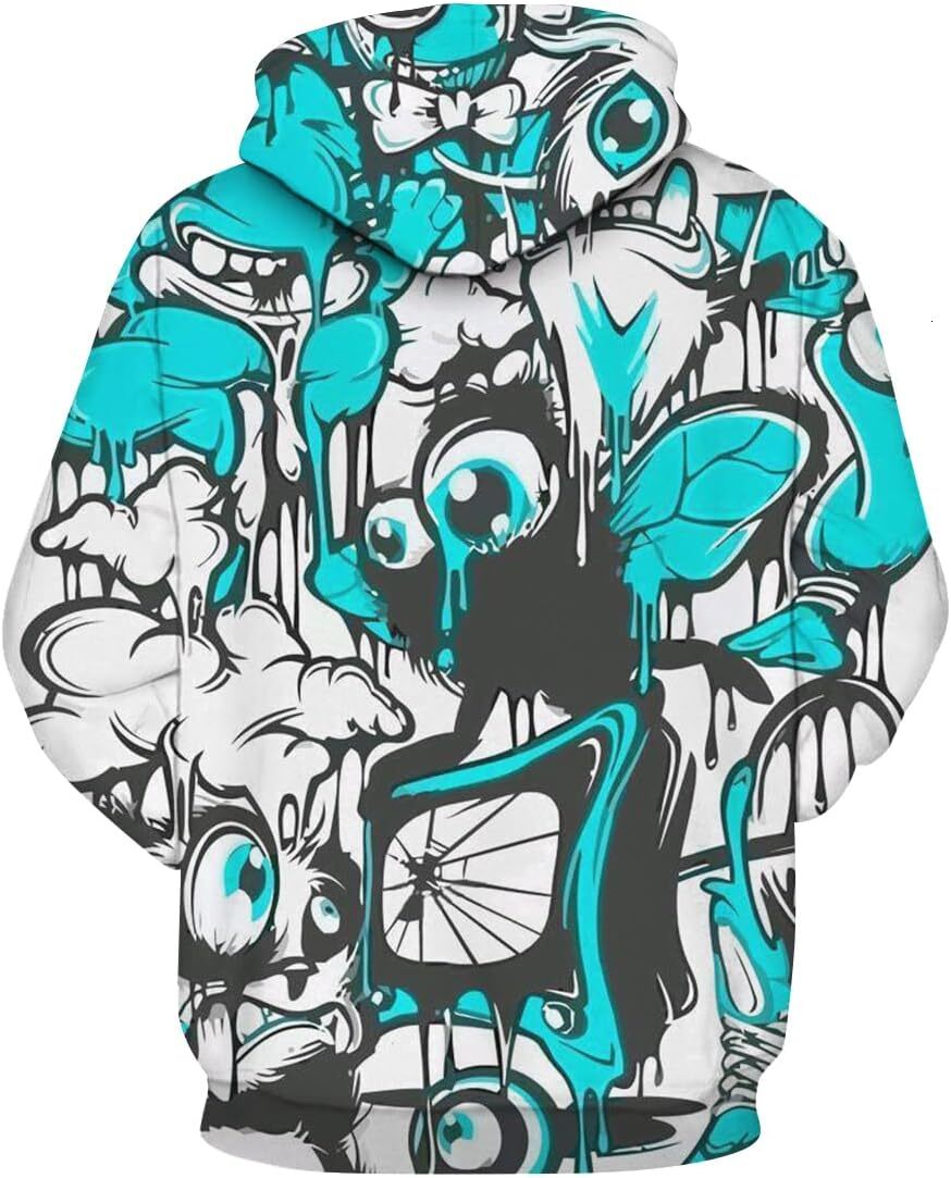 Hoodie for Mens Womens Fashion Novelty Hip-Hop Graffiti Print Mens Hoodies Hooded Sweatshirts Pullover Unisex Graphic Hoodies sweatshirt cool