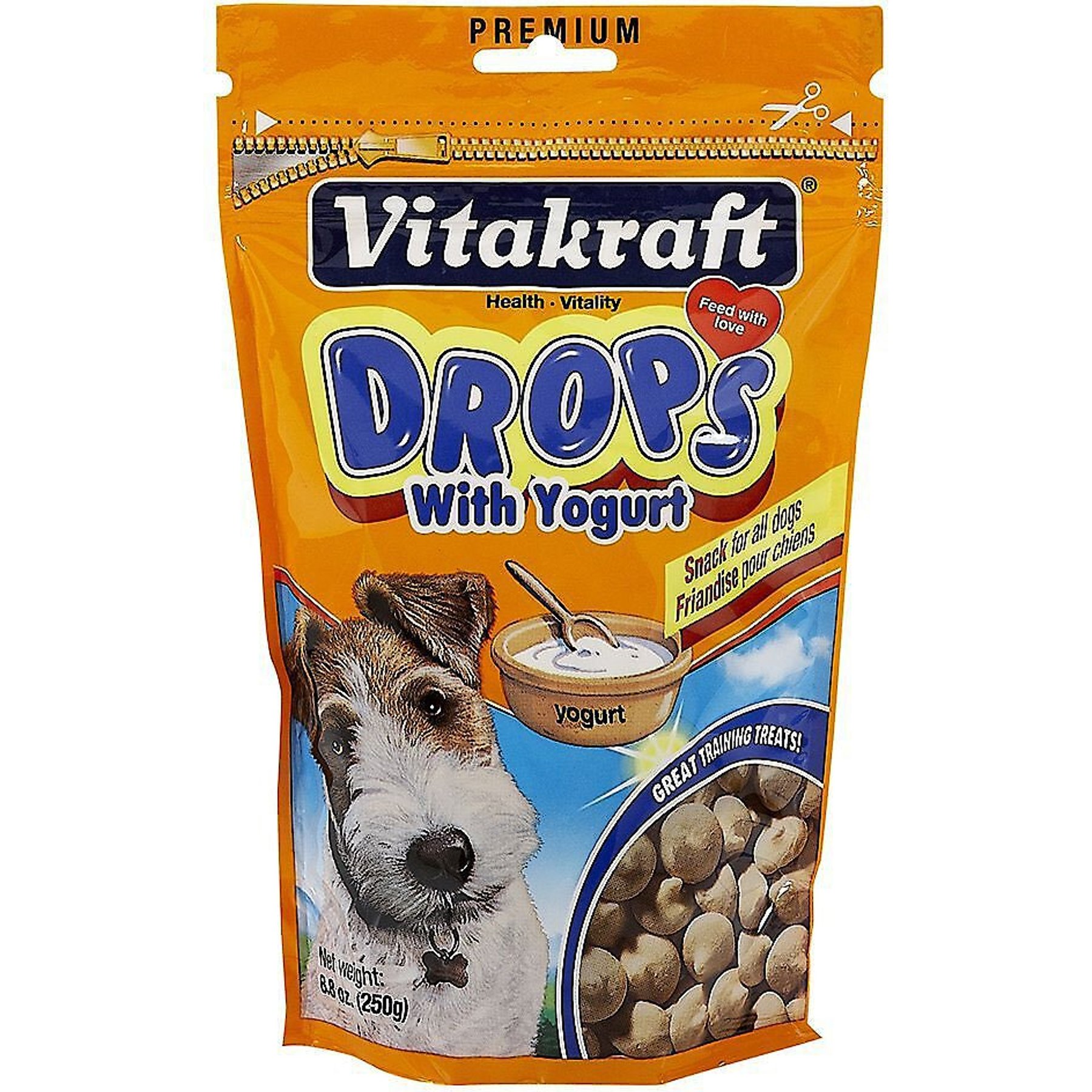Vitakraft Drops Bite-Sized Yogurt Small Dog Training Treats, 8.8-oz bag