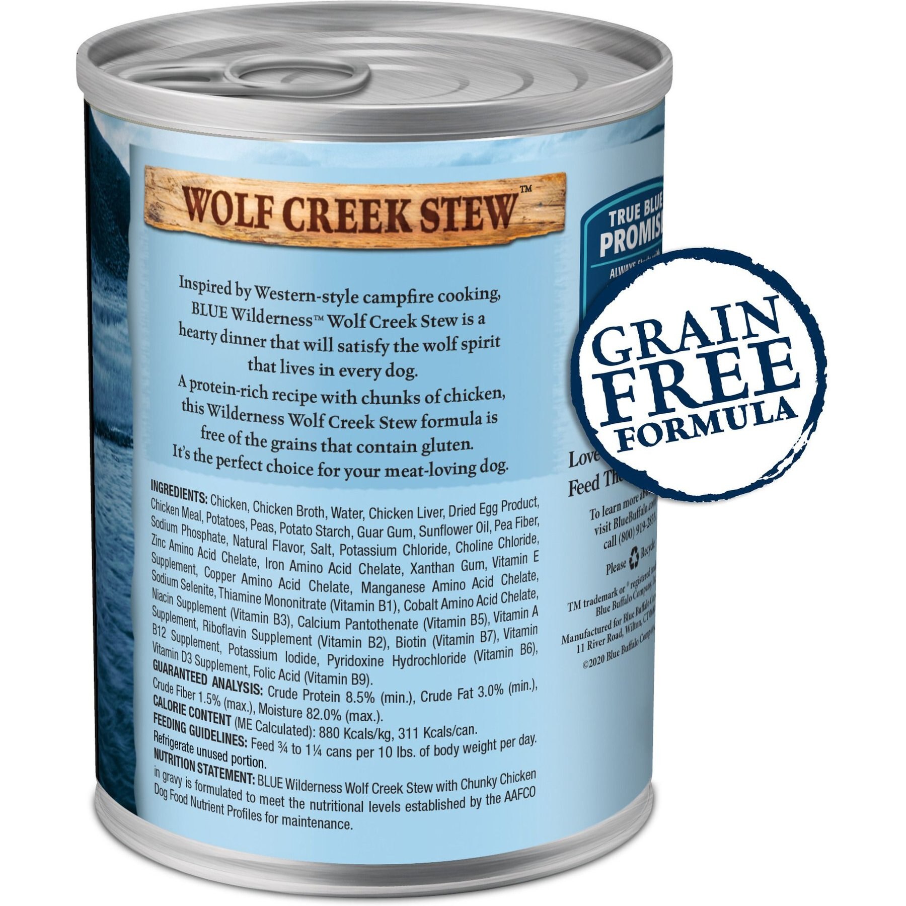 Blue Buffalo Wilderness Wolf Creek Stew Chunky Chicken Stew Grain-Free Adult Canned Dog Food