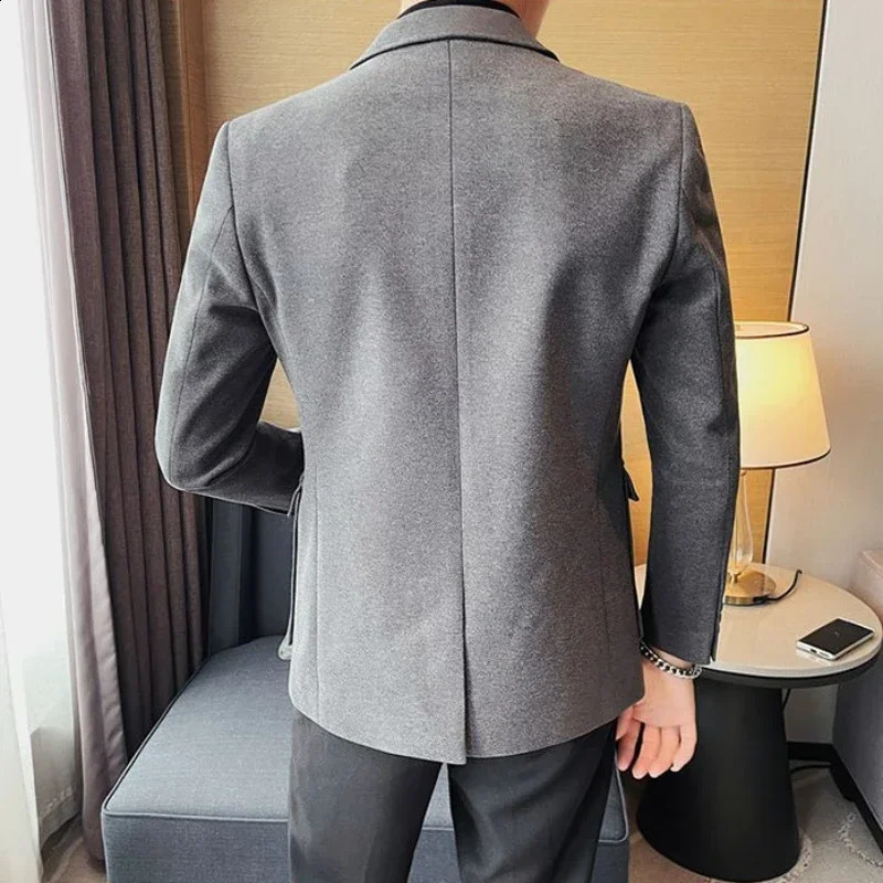 Tweed Man Suits and Blazers Brown Party Jacket for Men Coats Classic Original in Summer High Quality Clothing Spring Clothes 241121