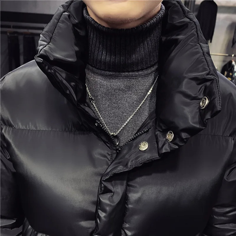 Men Parka Long Coat 2024 Winter Warm Thickening Solid Casual Down Jacket Fashion Stand Collar Puffer Jacket Men Clothing 241121