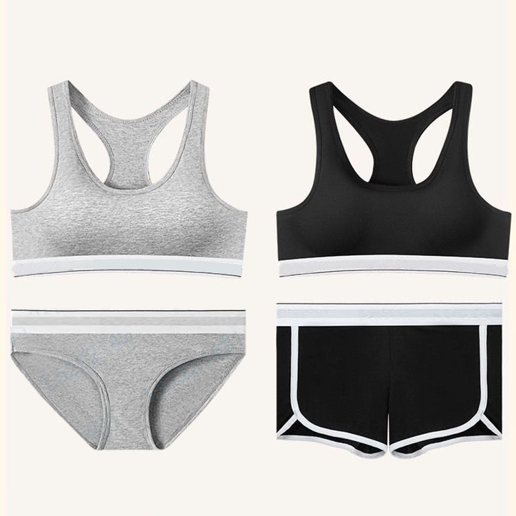 Withdrawal of the cabinet I-shaped underwear steel ring vest sports bra pure cotton gathered shockproof running letter outer wear chest pad