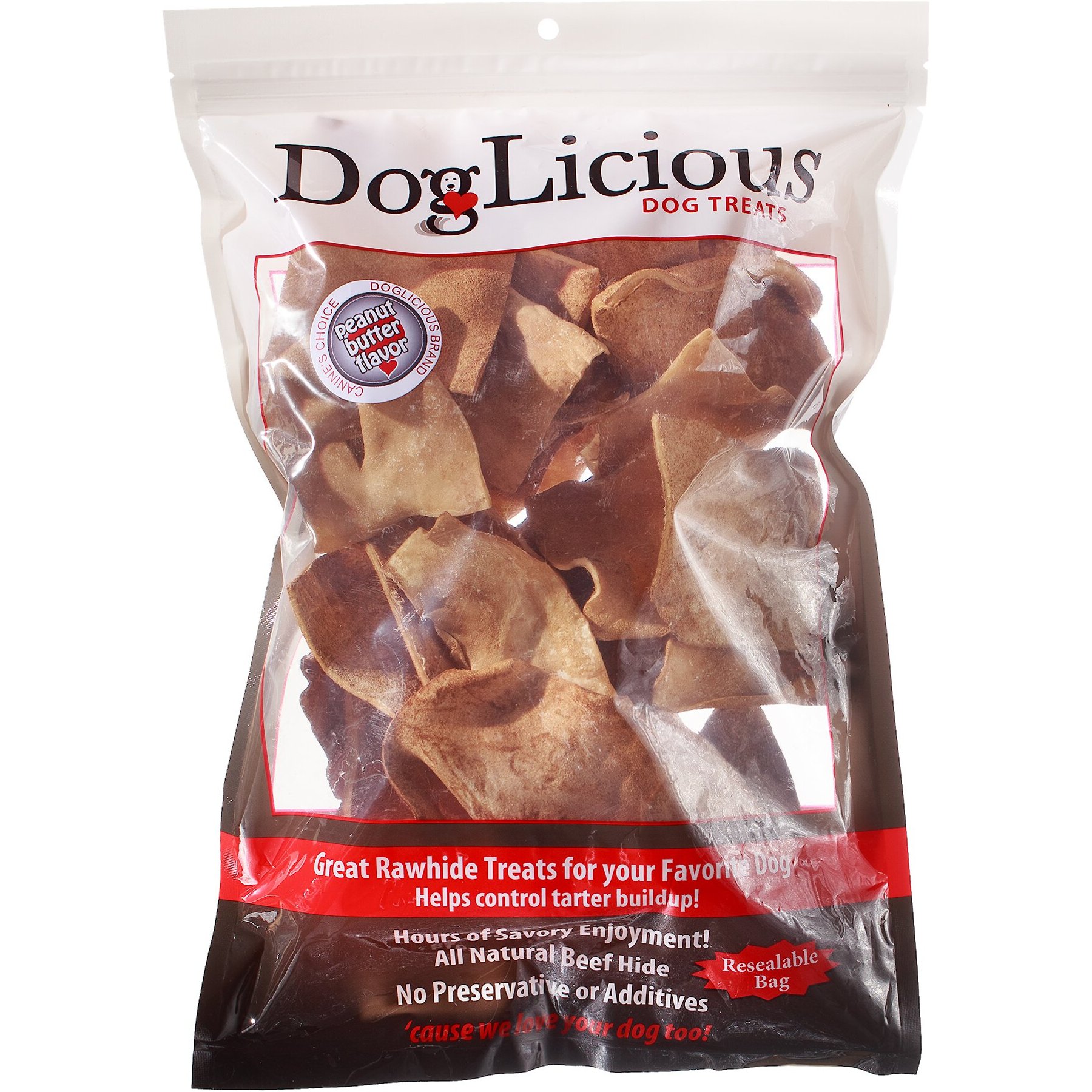 Canine's Choice DogLicious Peanut Butter Chips Rawhide Dog Treats, 1-lb bag