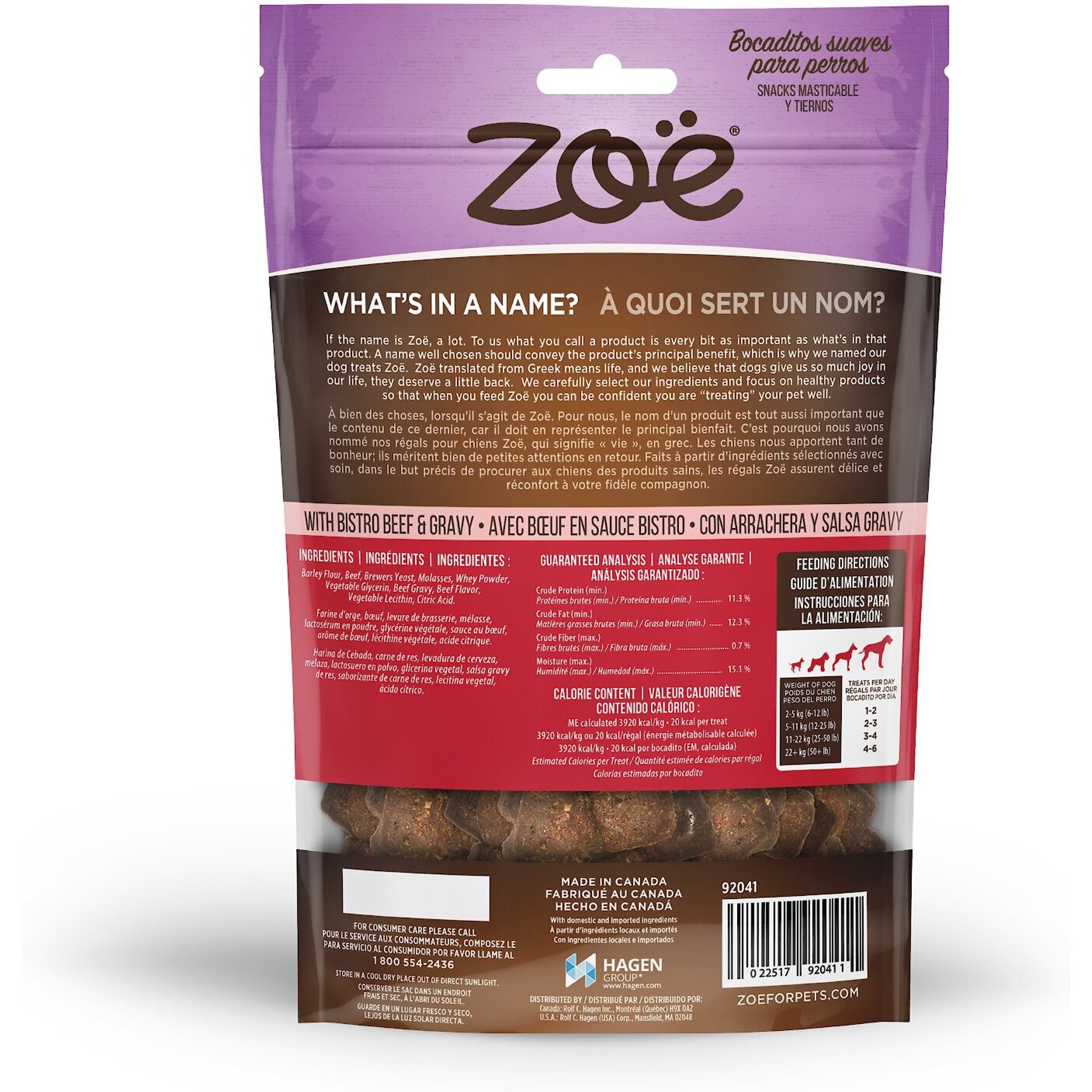 Zoe Tender Chunks Beef & Gravy Grain-Free Dog Treats