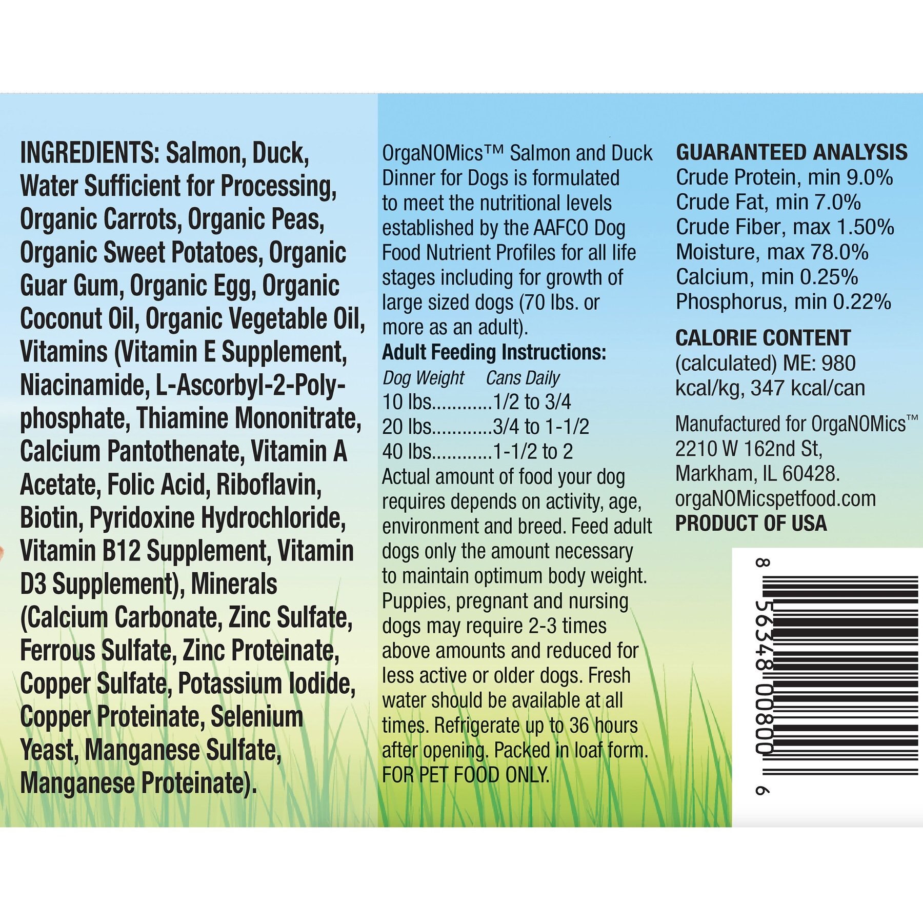 OrgaNOMics Salmon & Duck Dinner Grain-Free Pate Wet Dog Food
