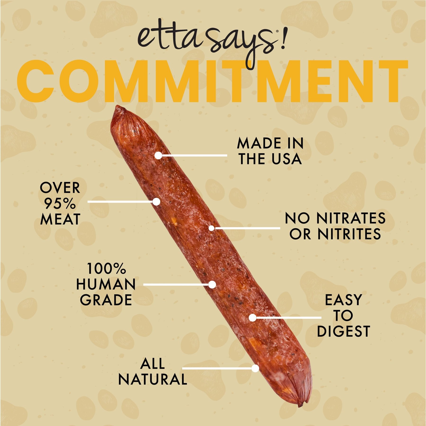 Etta Says! Chicken Deli Sausages Human Grade Jerky Dog Treats, 12 count
