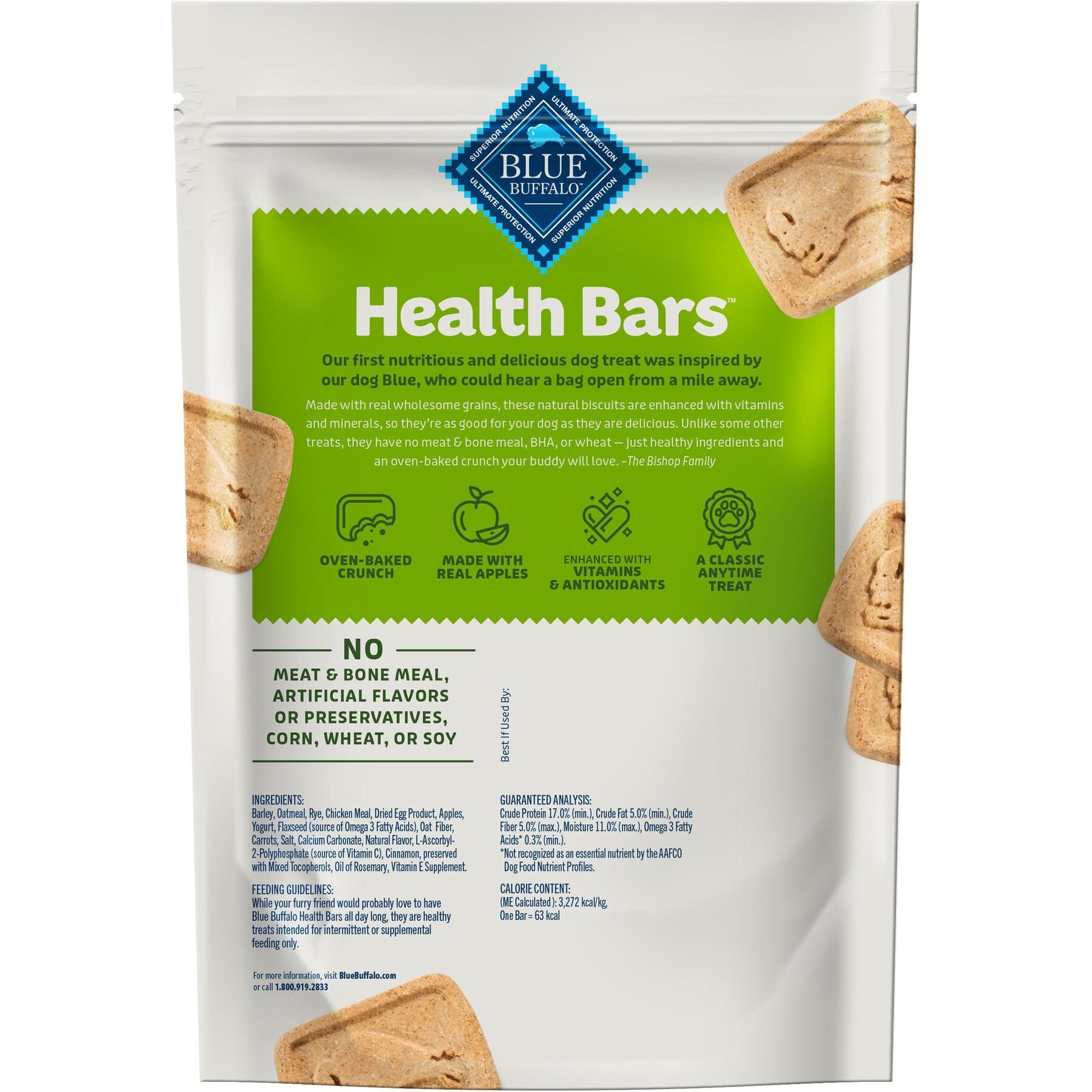 Blue Buffalo Health Bars Baked with Apples & Yogurt Dog Treats