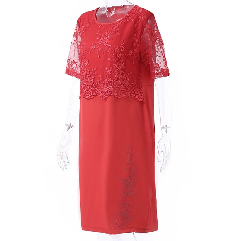 Rimiut Plus Size 5XL 4XL Women Summer Autumn Dress Elegant Lace Female Blue Evening Party Dresses vestido Big Fat MM 240418