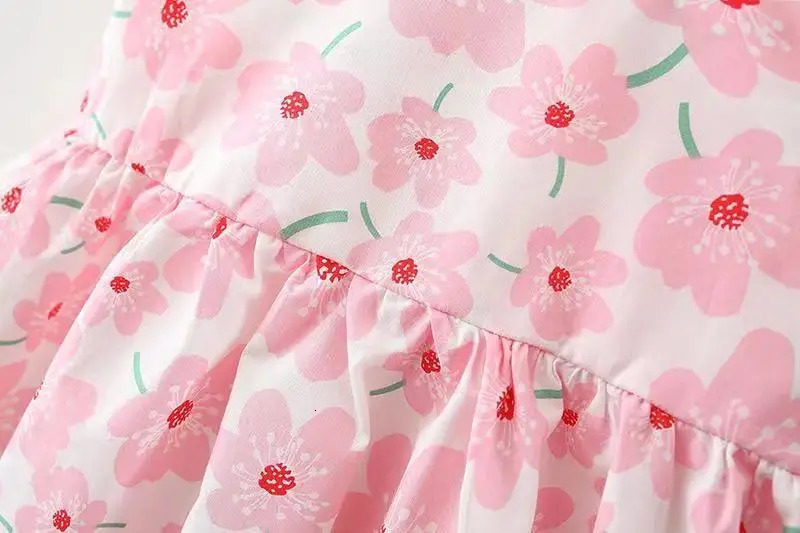 girl floral dress sweet summer bow toddler beach for children aged 0 to 3 born clothinghat set of 2 pieces 240416
