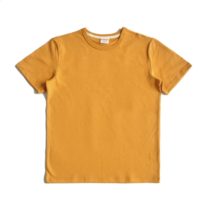 Saucezhan Tops Tees Mens T-shirt Summer Short Sleeve 5-Color Pure Cotton Anti Double Woven Fabric 340g 241118