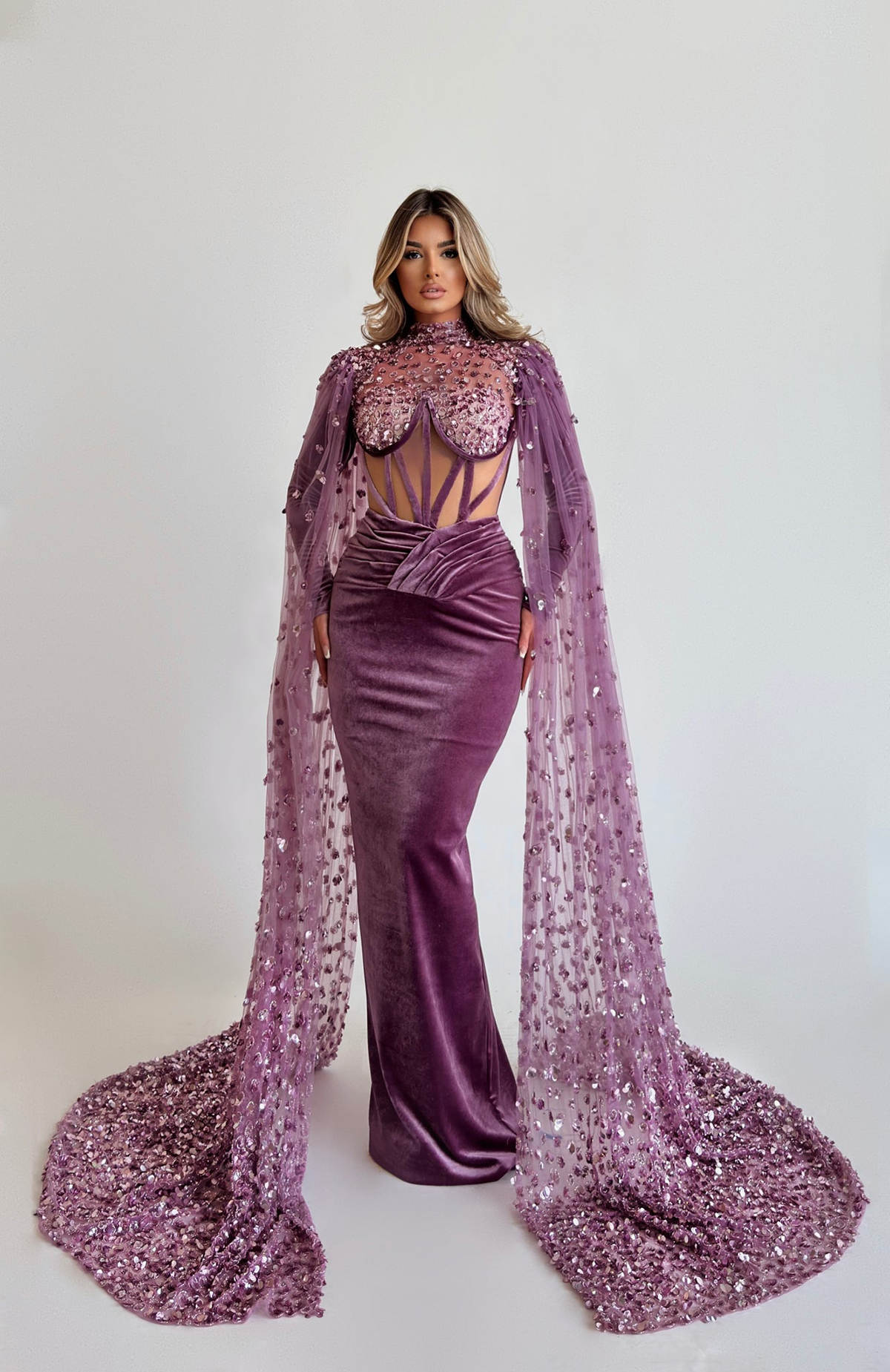 Sexy Mermaid Sequins Beaded Prom Dress Arabic Dubai Sheer High Neck Illusion Evening Gowns Robe De Soiree Special Ocn Dresses