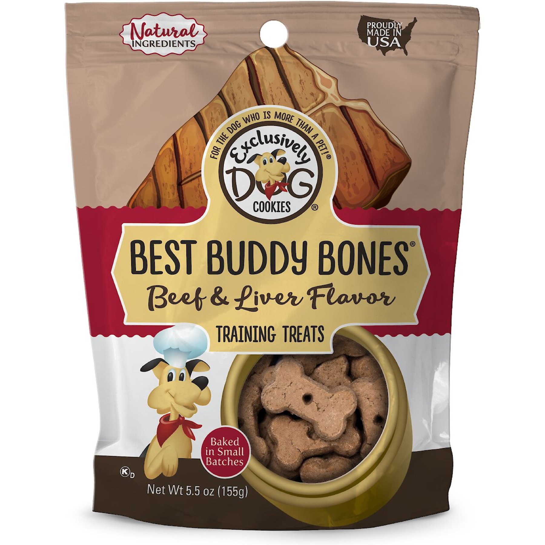 Exclusively Dog Best Buddy Bones Beef & Liver Flavor Dog Treats