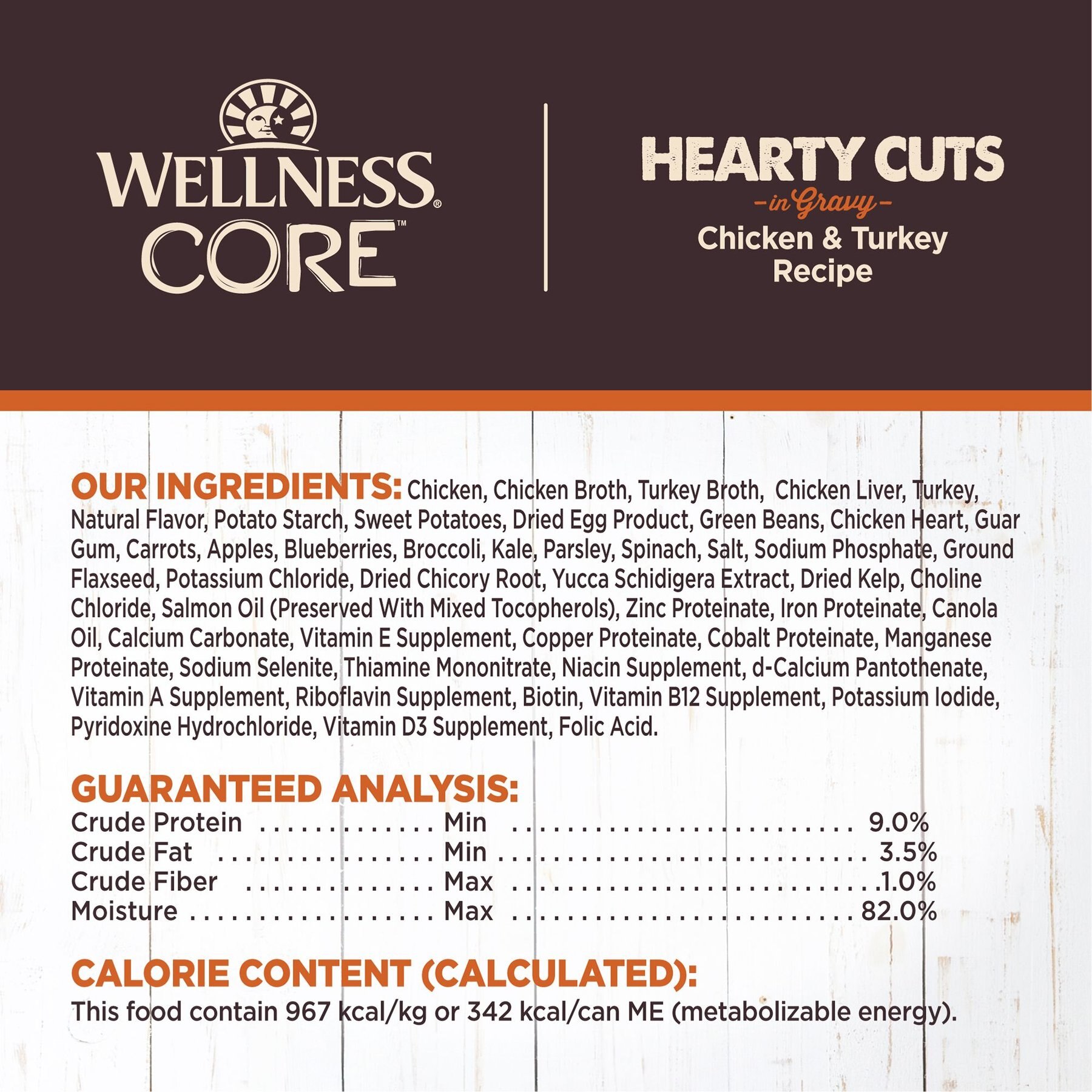 Wellness CORE Hearty Cuts in Gravy Chicken & Turkey Recipe Grain-Free Canned Dog Food