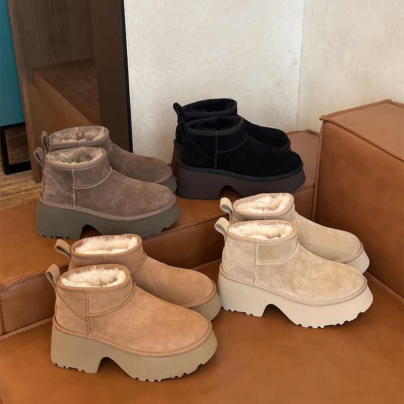 Women's Boots Designer Classic Ultra Mini New Heights Tazz Tasman High Heel Ankle Boots Mermaid with fleece short tube warm cotton Australian woman Snow boots