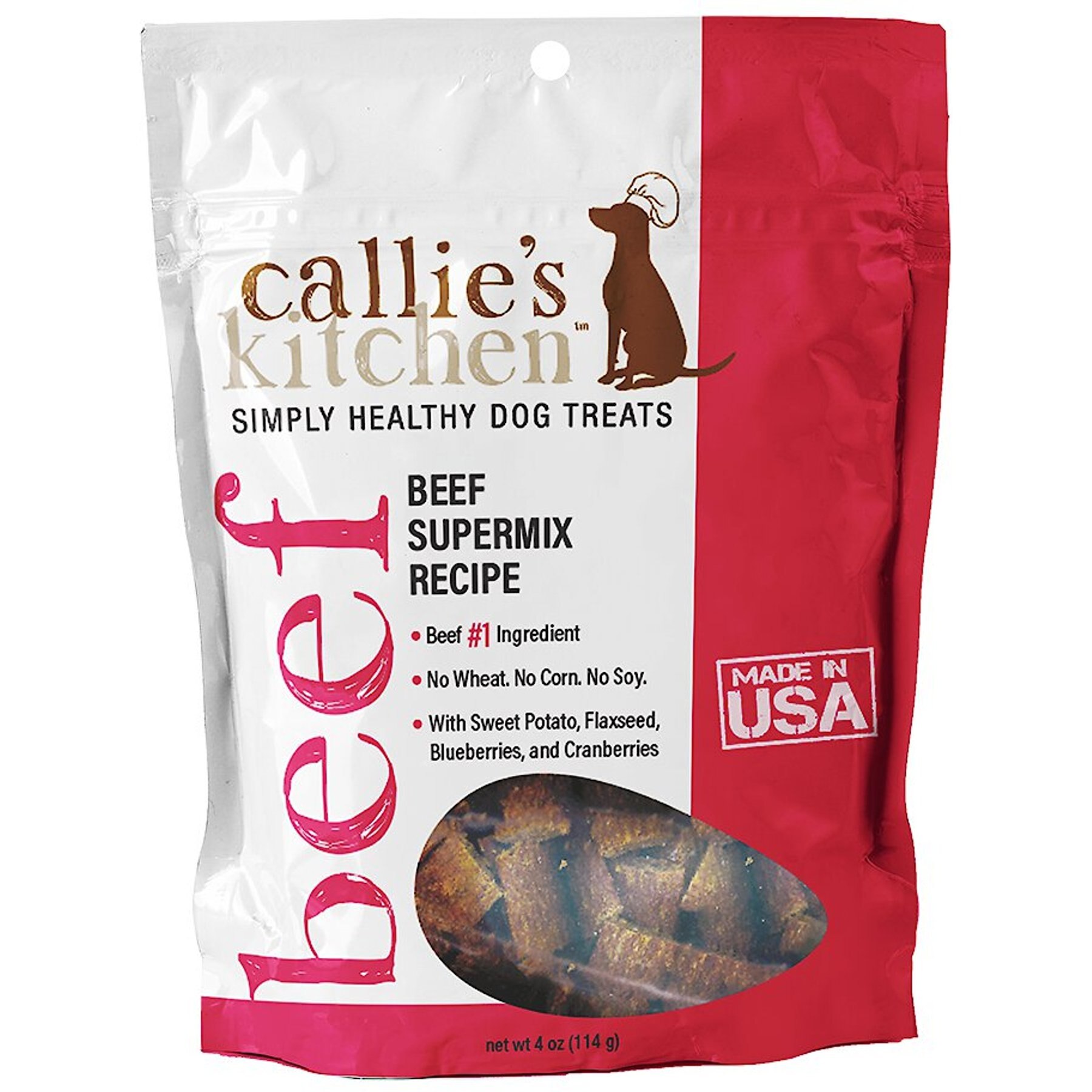 Callie's Kitchen Beef Supermix Recipe Dog Treats, 4-oz bag
