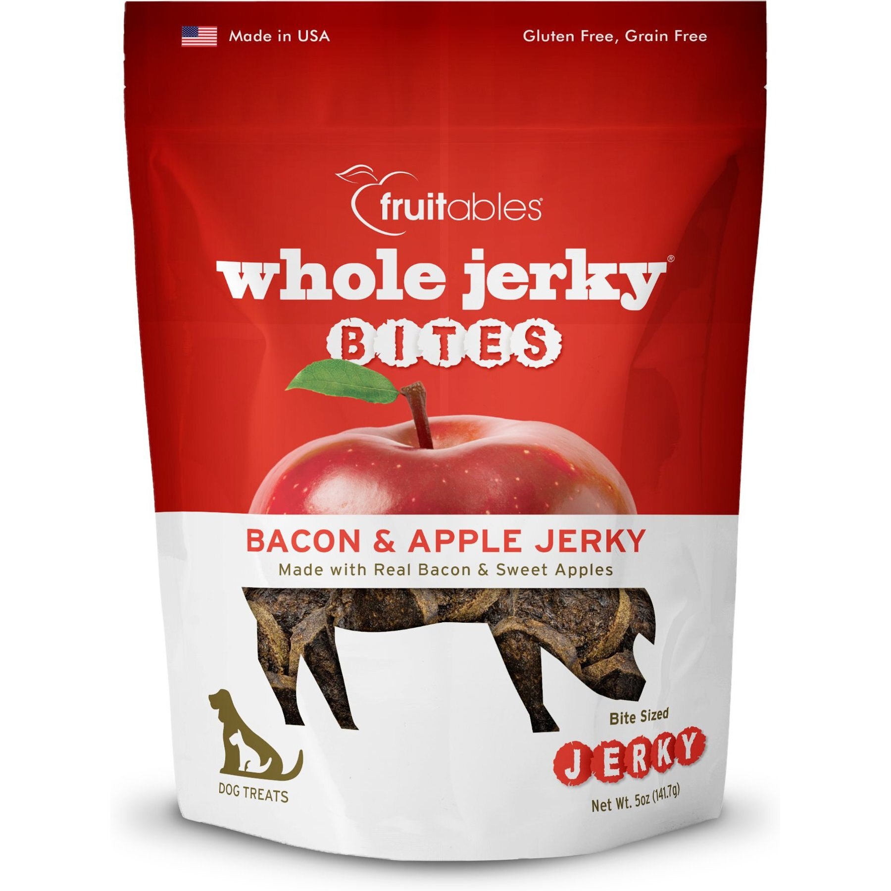 Fruitables Whole Jerky Bites Bacon & Apple Dog Treats