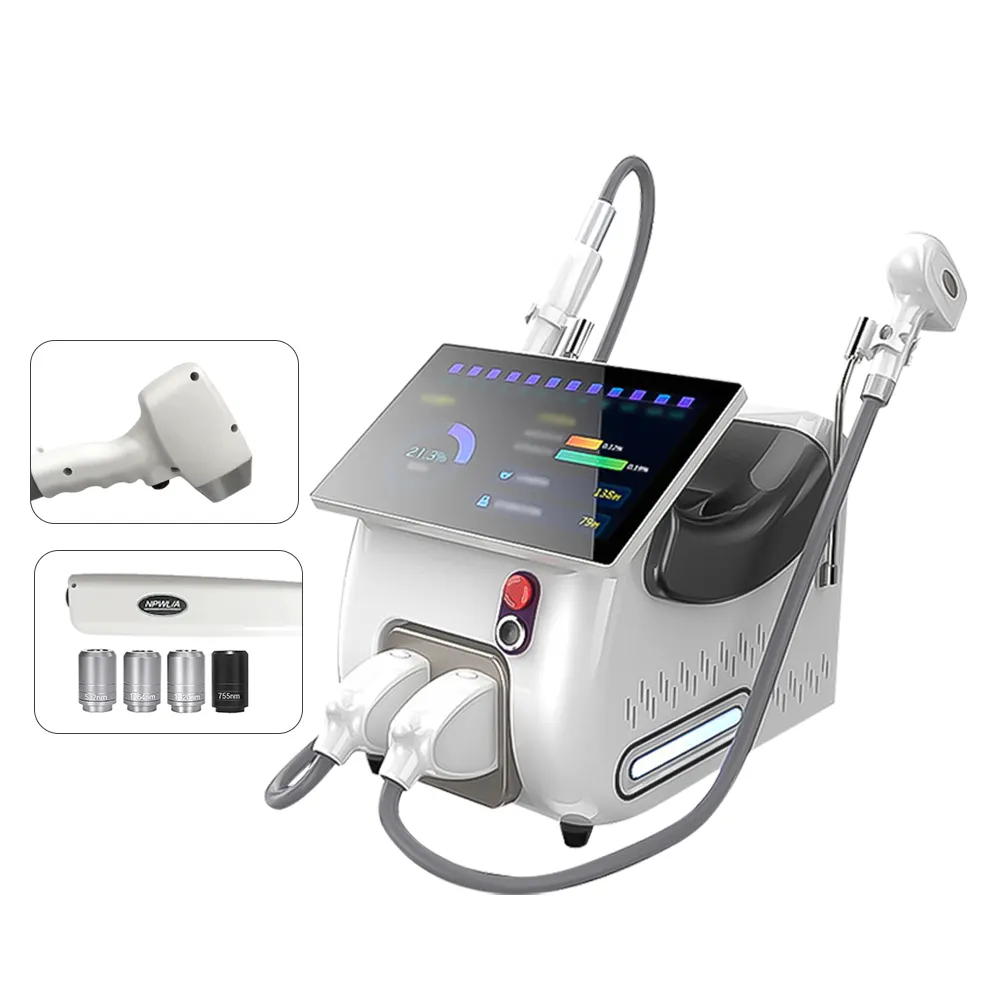 2 In 1 yag laser tattoo removal picosecond 3 wavelength 808nm 1064nm 755nm diode laser permanent hair removal device