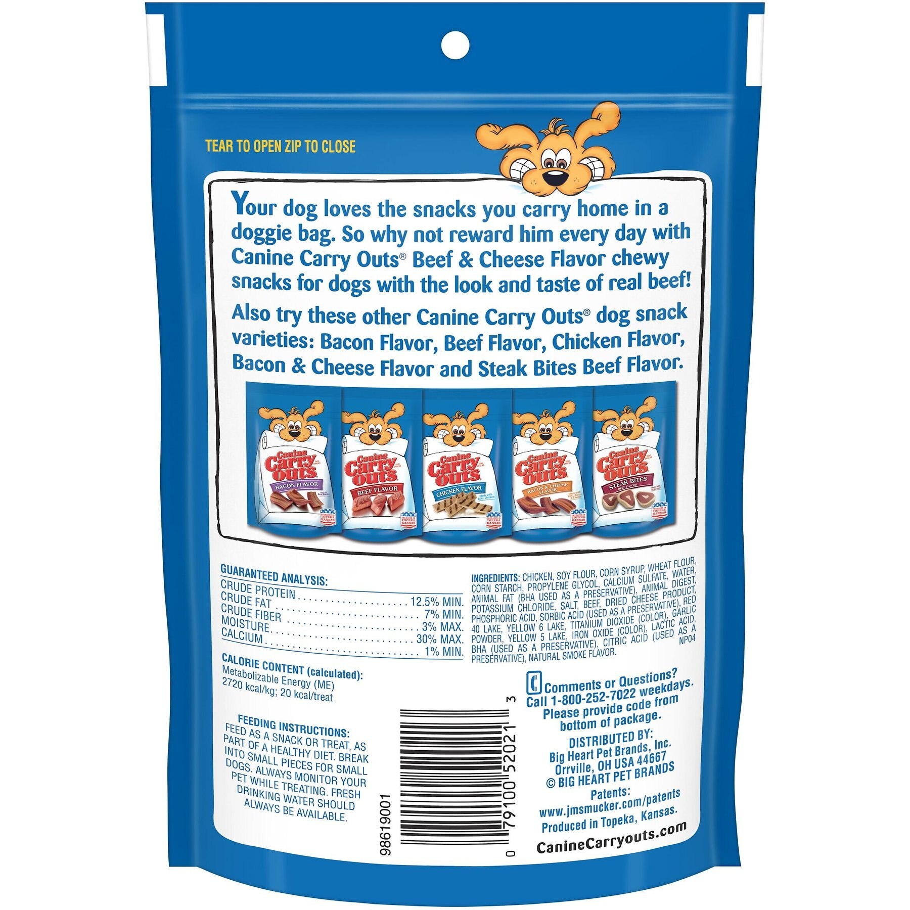 Canine Carry Outs Beef & Cheese Flavor Dog Treats