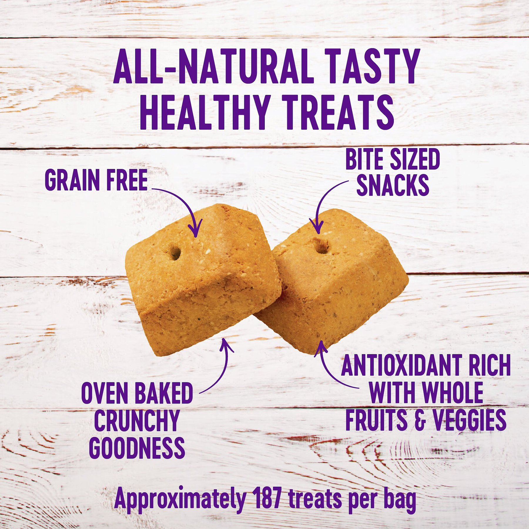 Wellness Crunchy WellBars Grain-Free Yogurt, Apples & Bananas Baked Dog Treats