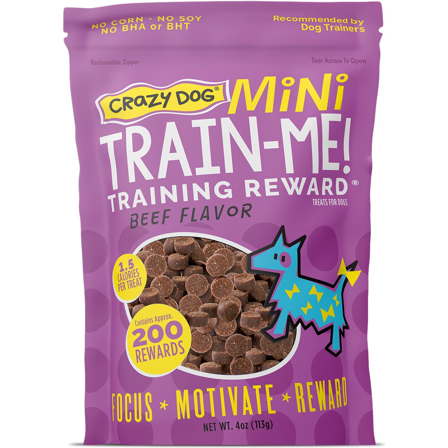 Crazy Dog Train-Me! Minis Beef Flavor Dog Treats