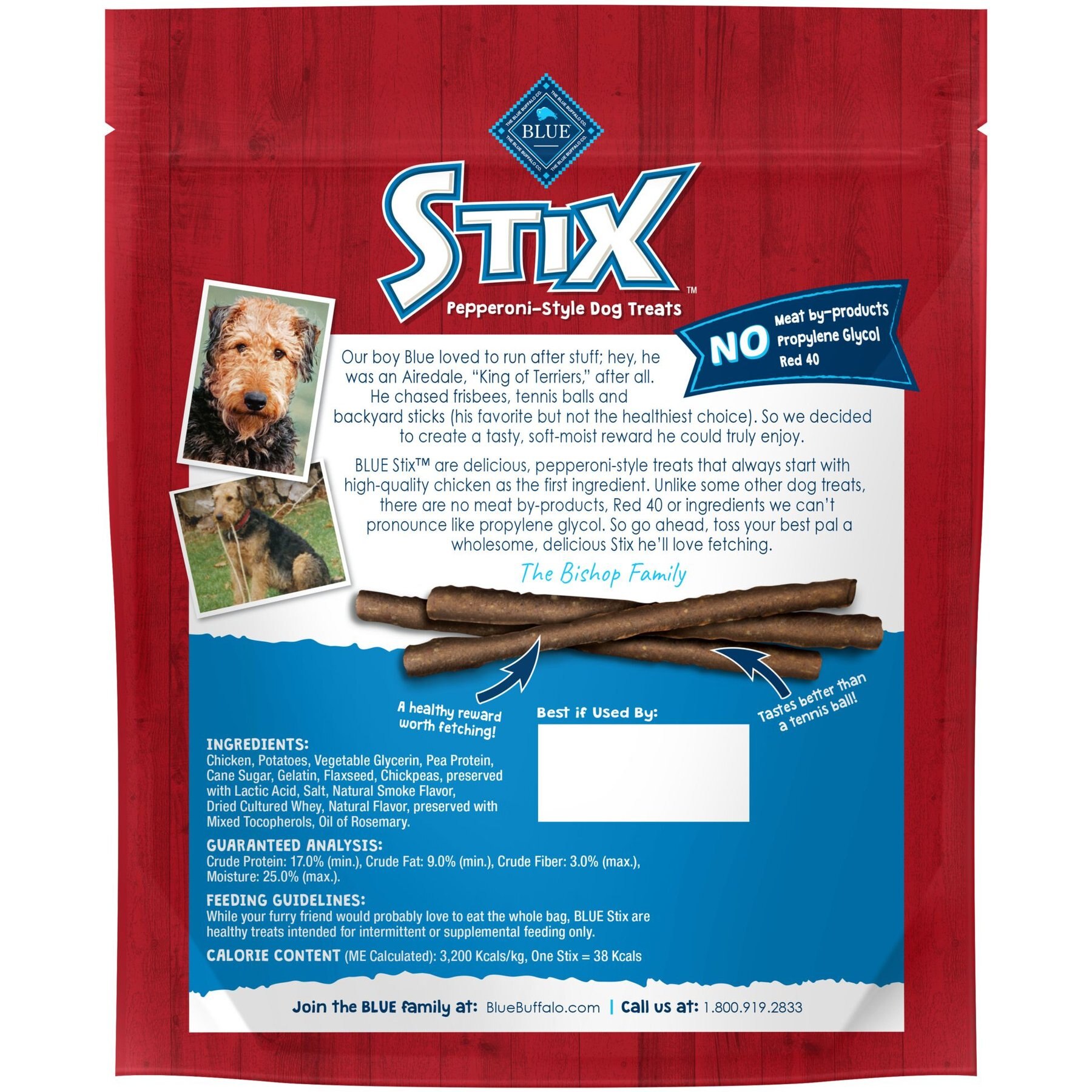 Blue Buffalo Blue Stix Chicken Recipe Pepperoni-Style Dog Treats