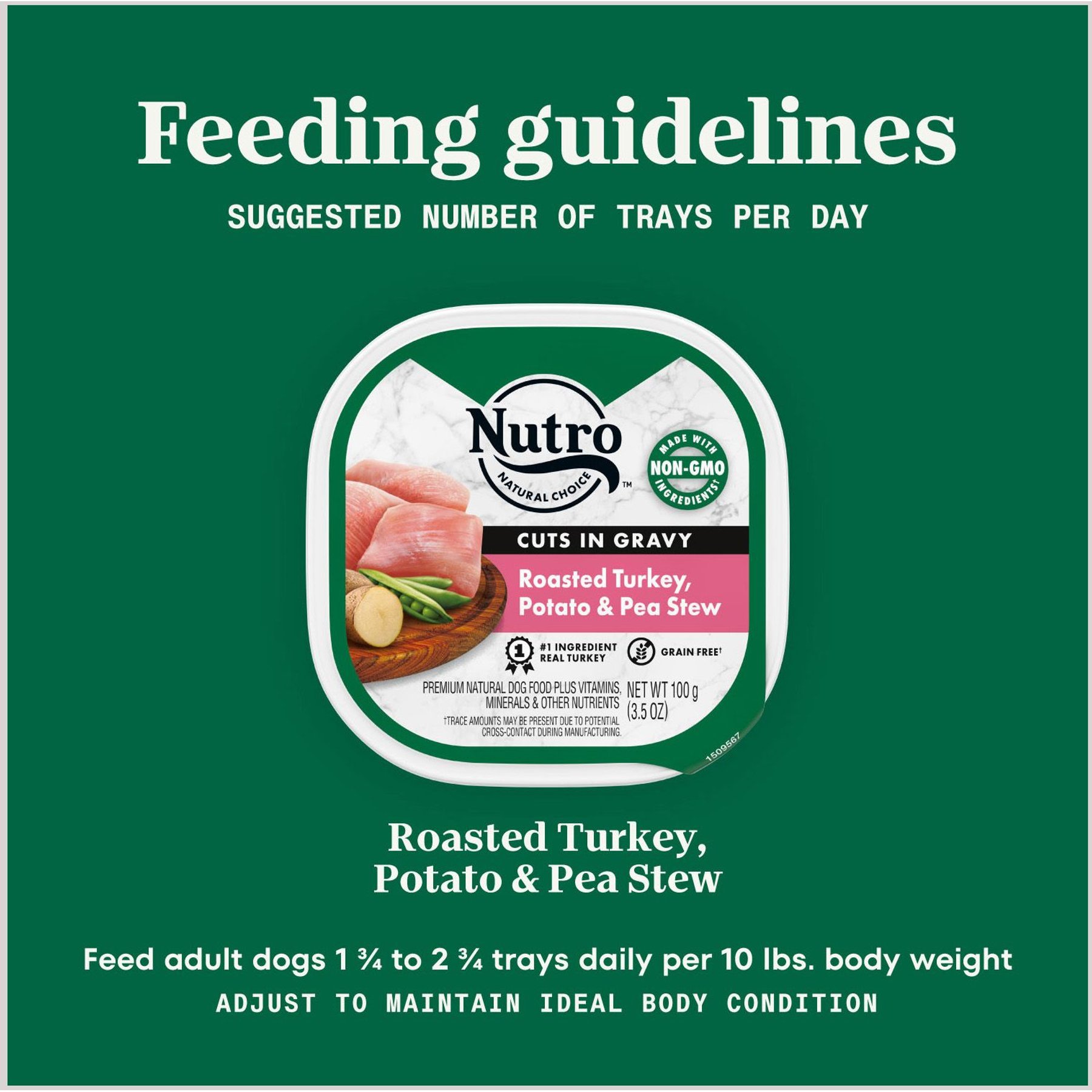 Nutro Grain-Free Roasted Turkey, Potato & Pea Stew Cuts in Gravy Adult Wet Dog Food