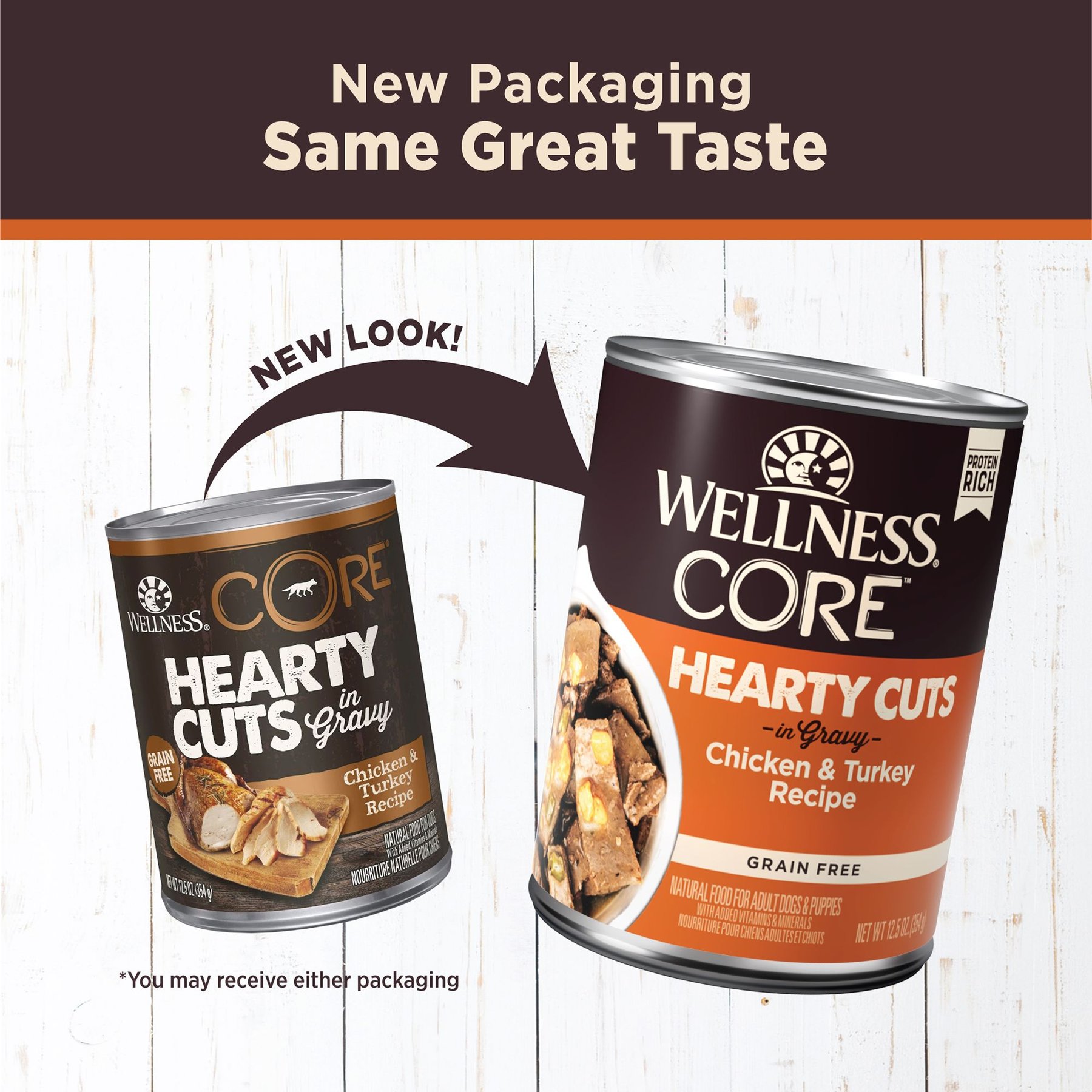 Wellness CORE Hearty Cuts in Gravy Chicken & Turkey Recipe Grain-Free Canned Dog Food