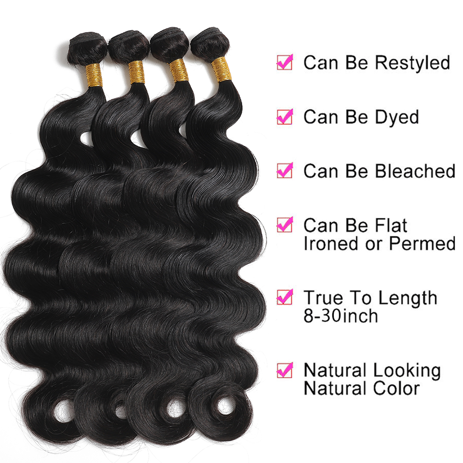 Unprocessed Human Extensions 1 3 4 Deal Body Wave Bundles 30 Inch Raw Indian Remy Virgin Hair Wefts