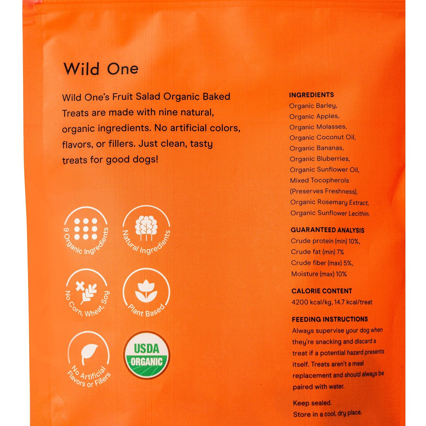 Wild One Organic Fruit Salad Baked Dog Treats, 8-oz bag