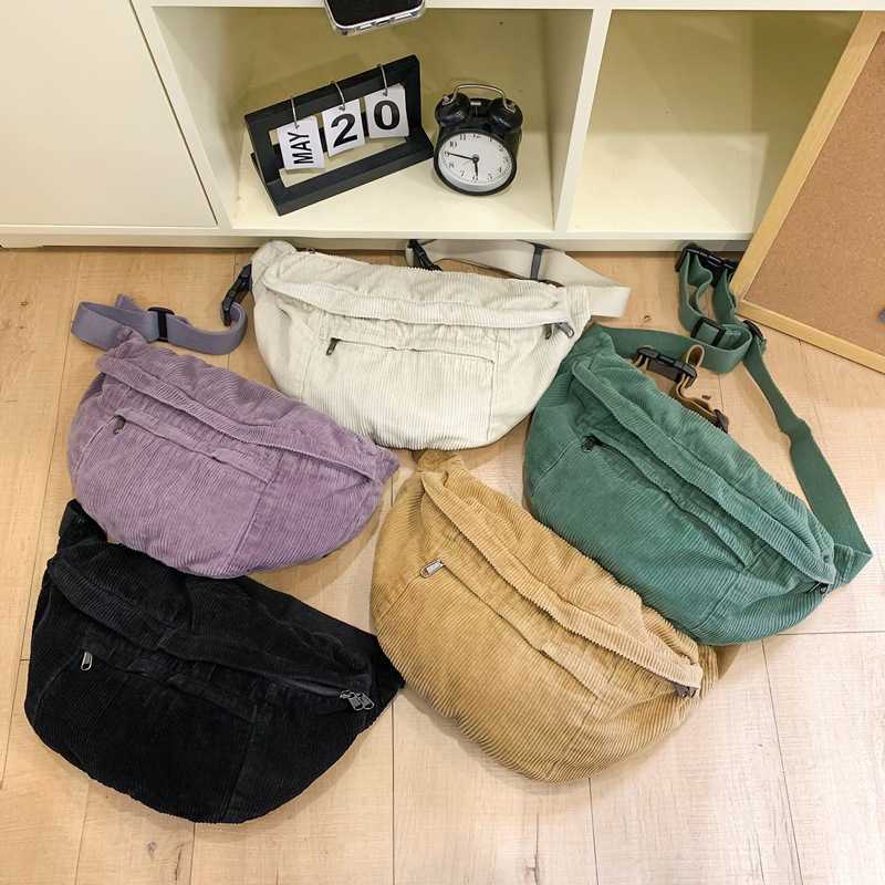 lazy wind lamp core velvet canvas bag large capacity trendy brand chest bag simple casual shoulder bag crossbody bag