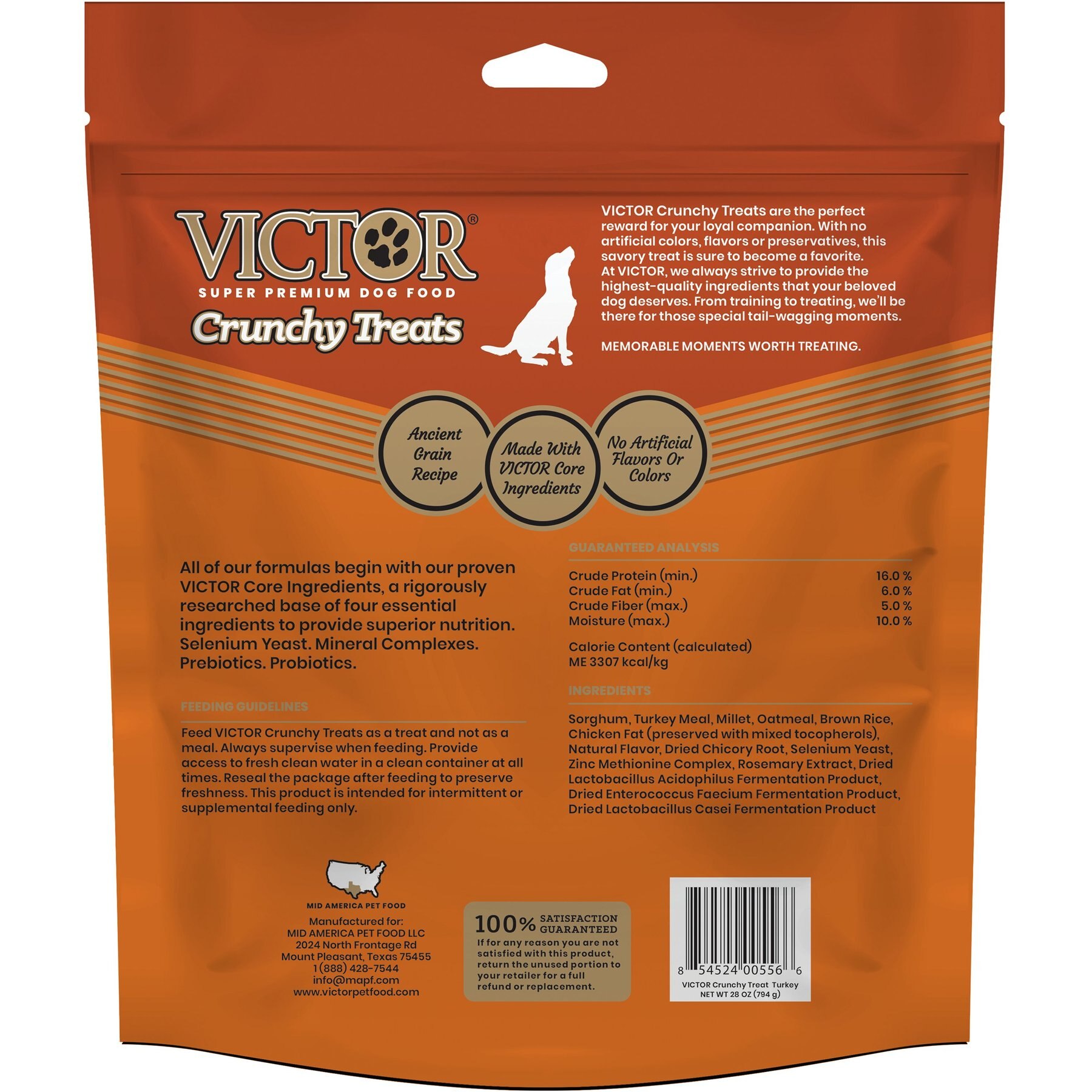 VICTOR Crunchy Treats Turkey Meal Dog Treats