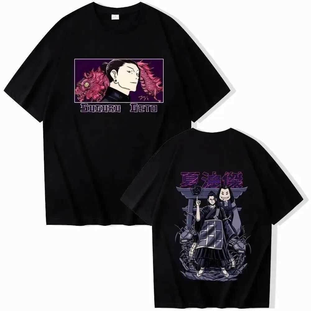 Men's T-Shirts Anime Jujutsu Kaisen Suguru Geto Print T Shirt Loose Plus Size Men T-shirt Fashion Casual Crew Neck Short Slve Women T Shirt Y2404