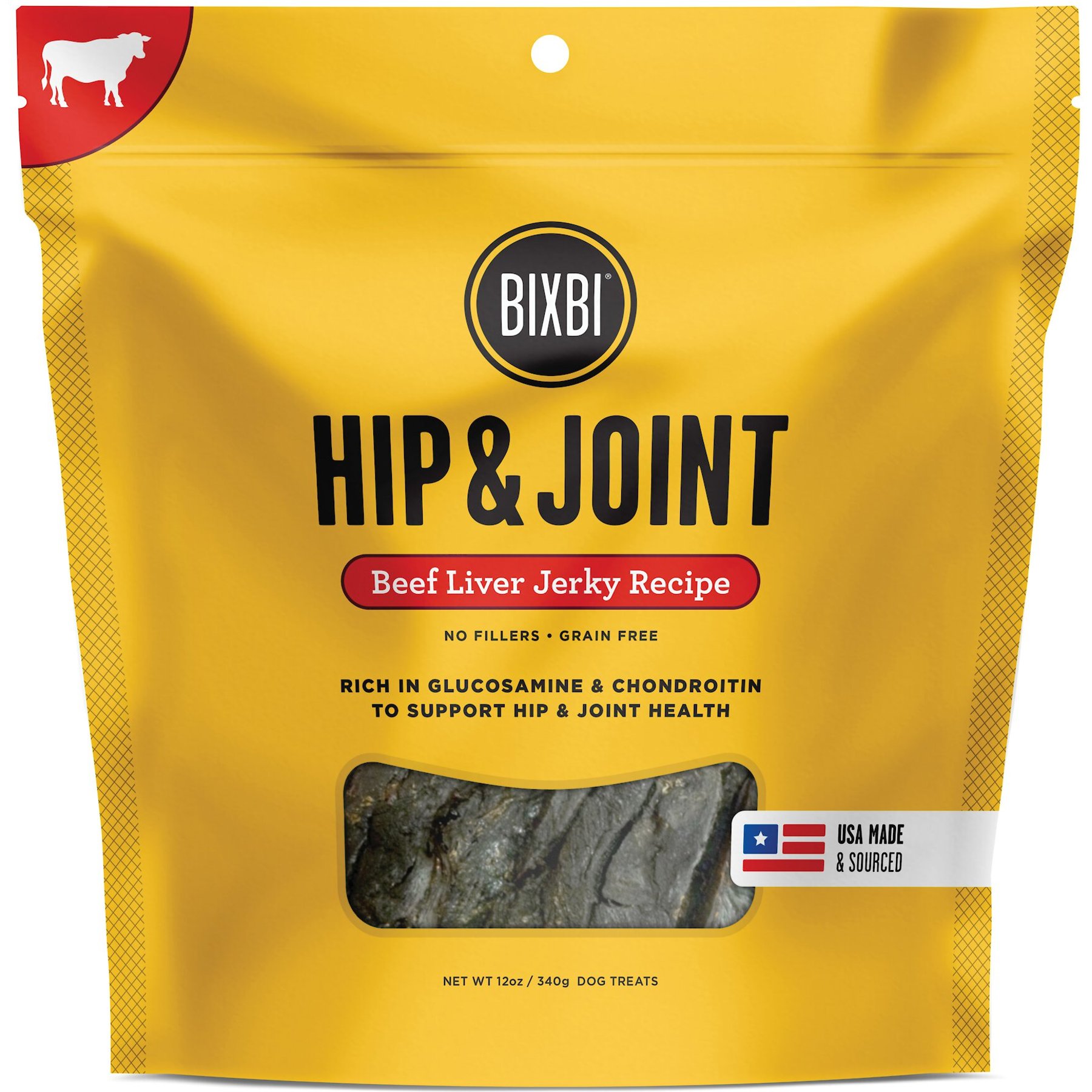 BIXBI Hip & Joint Beef Liver Jerky Recipe Dog Treats