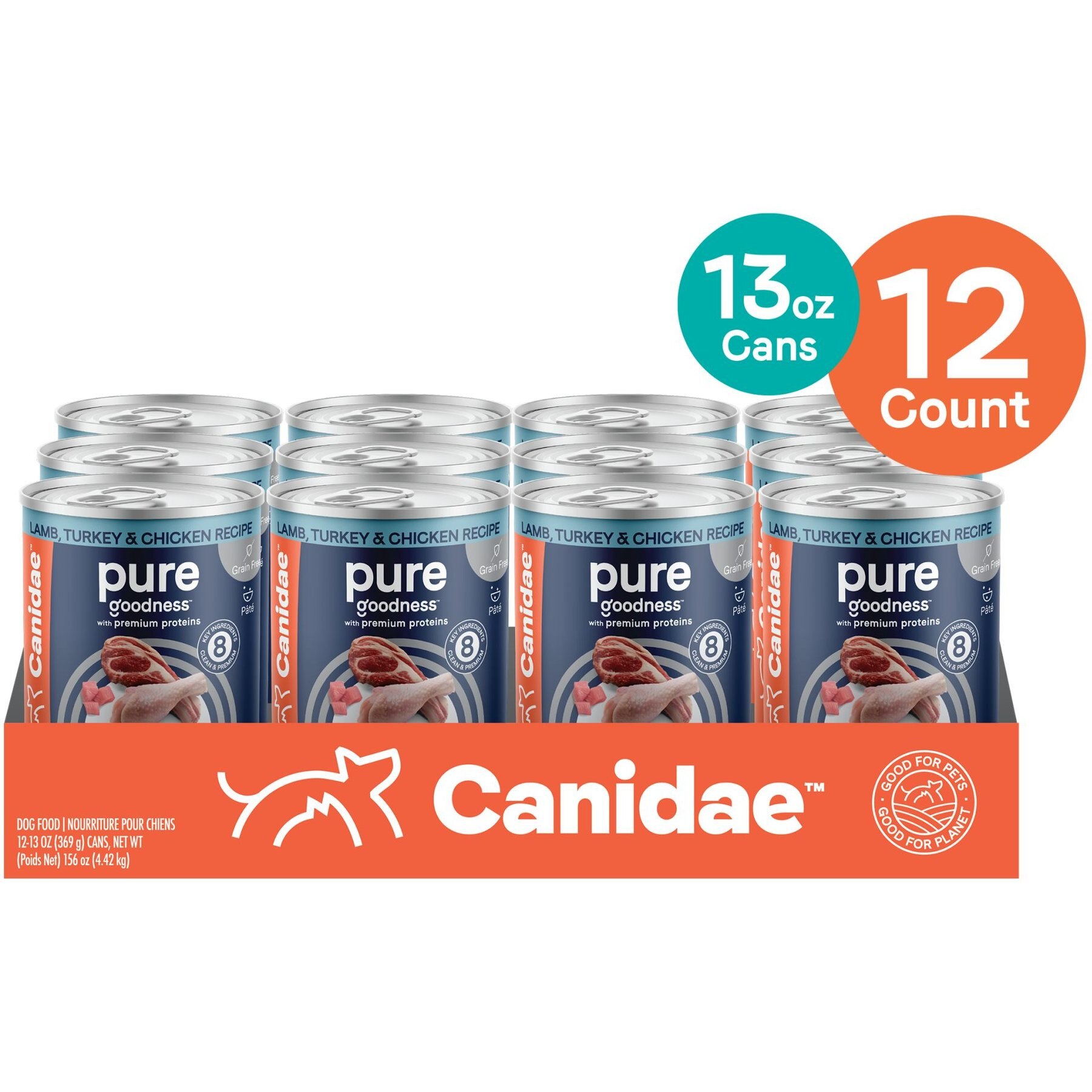 CANIDAE Pure Lamb, Turkey & Chicken Recipe Adult Wet Dog Food