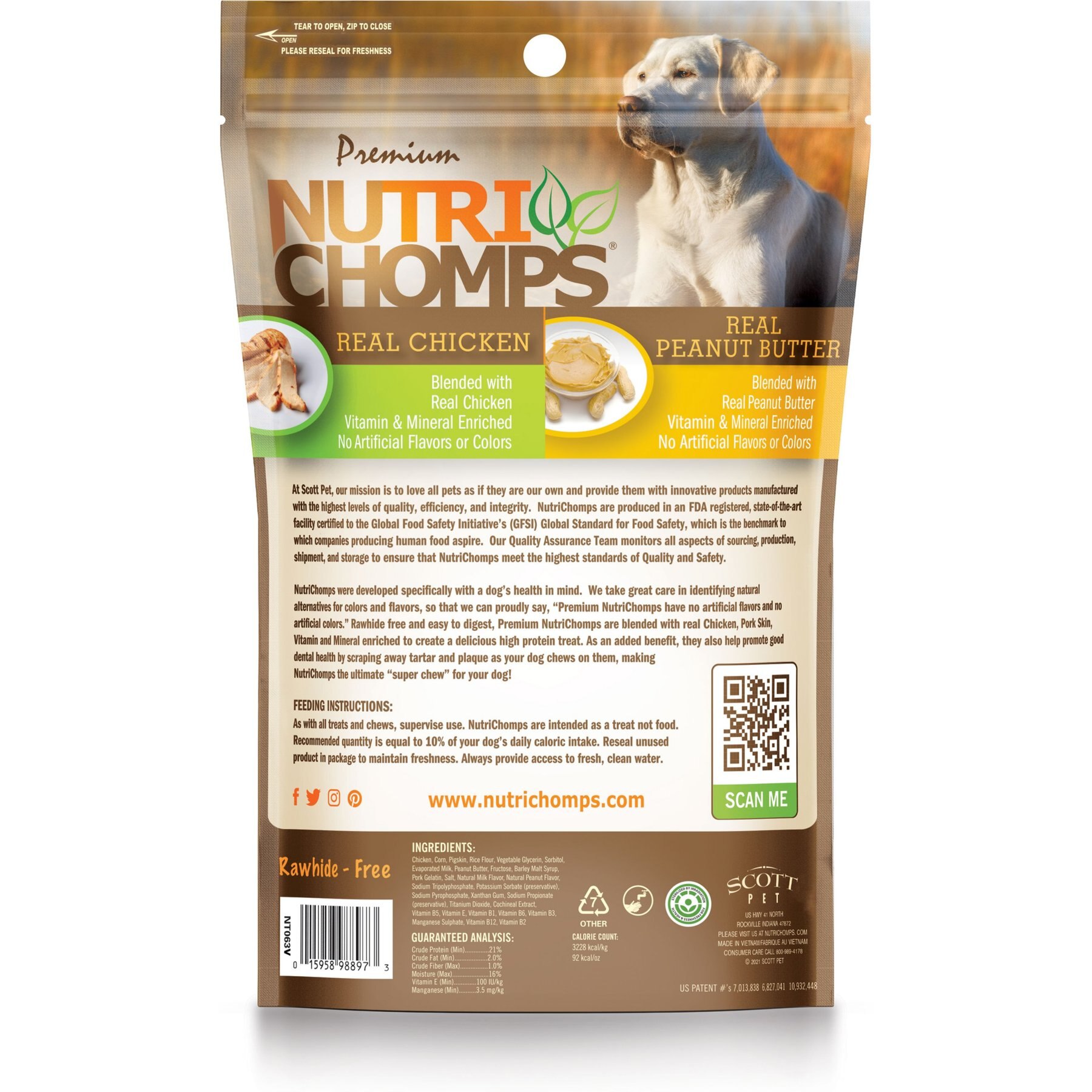 Nutri Chomps Mini Peanut Butter Flavor Twist Dog Treats