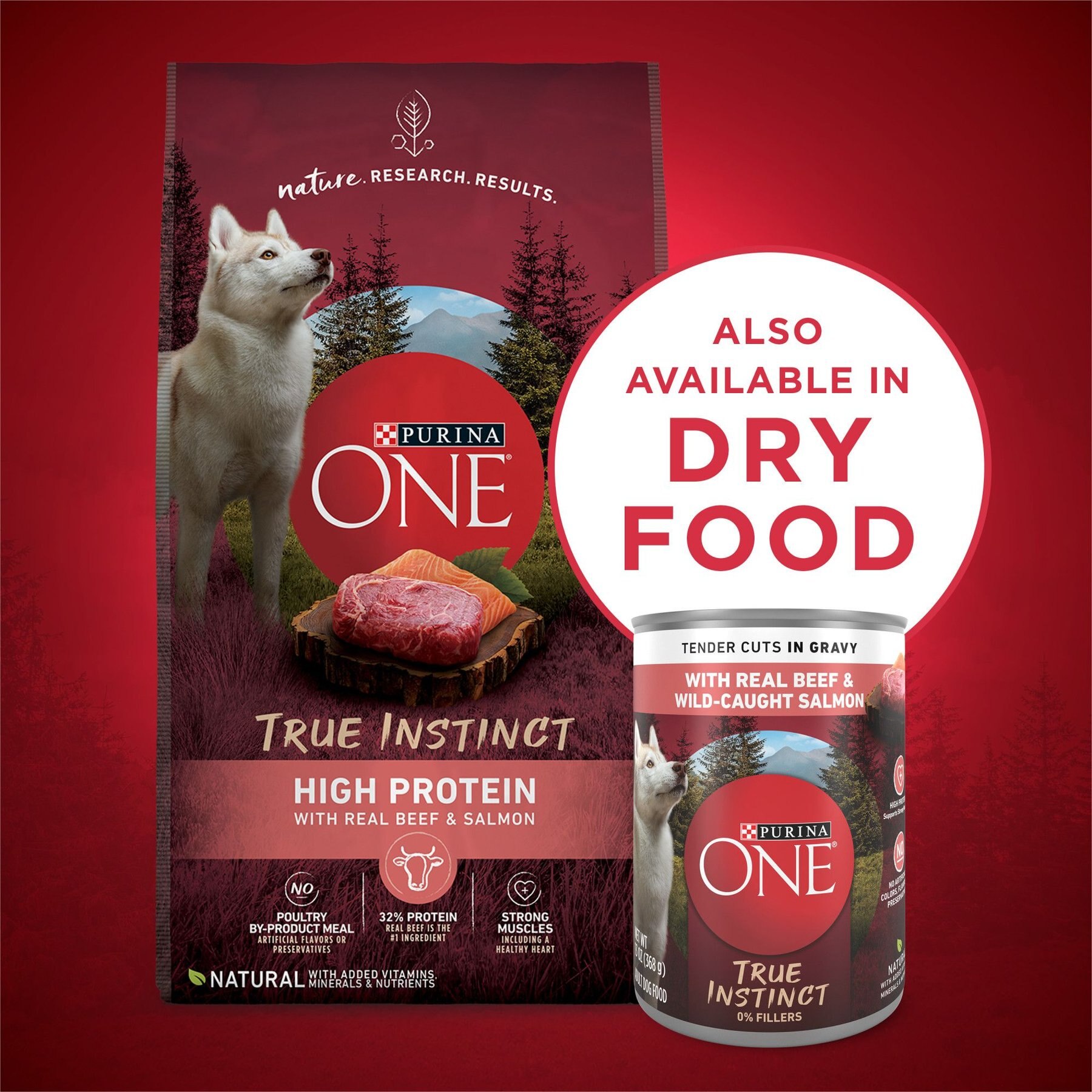 Purina ONE SmartBlend True Instinct Tender Cuts in Gravy with Real Beef & Wild-Caught Salmon Canned Dog Food