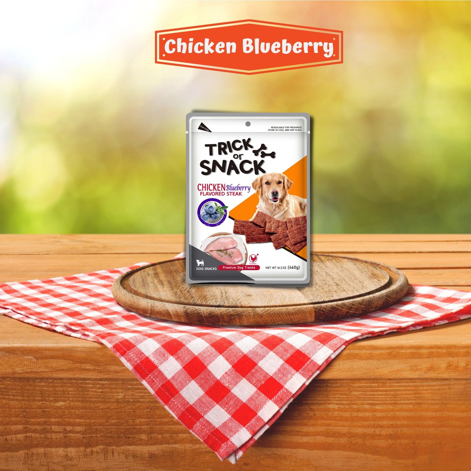 Trick or Snack Chicken & Blueberry Flavored Steak Dog Treats, 1-lb bag