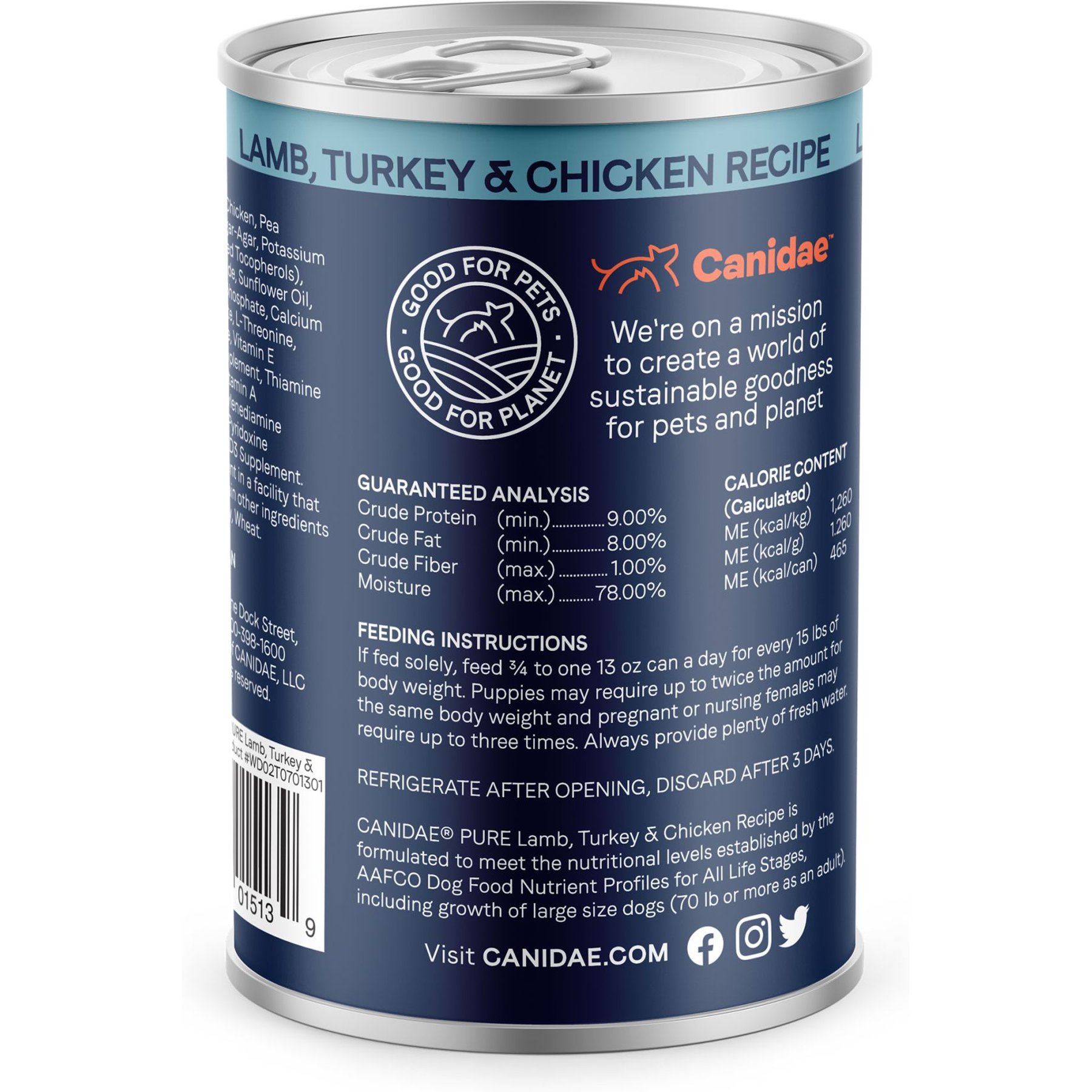 CANIDAE Pure Lamb, Turkey & Chicken Recipe Adult Wet Dog Food