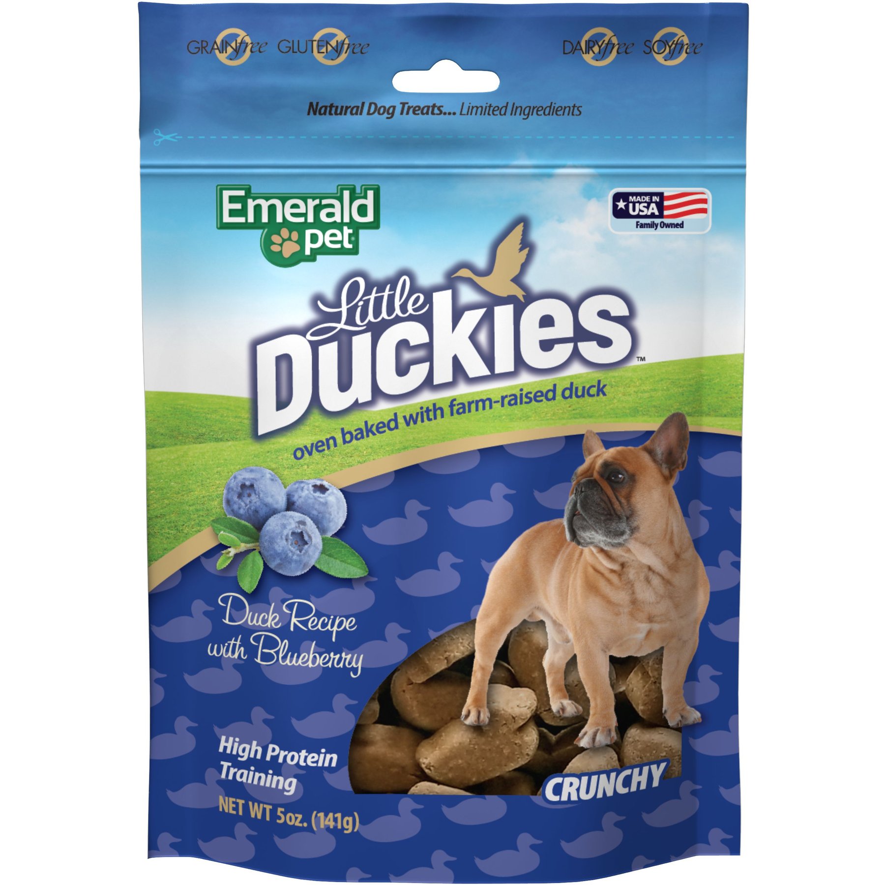 Emerald Pet Grain-Free Little Duckies with Duck & Blueberry Dog Treats