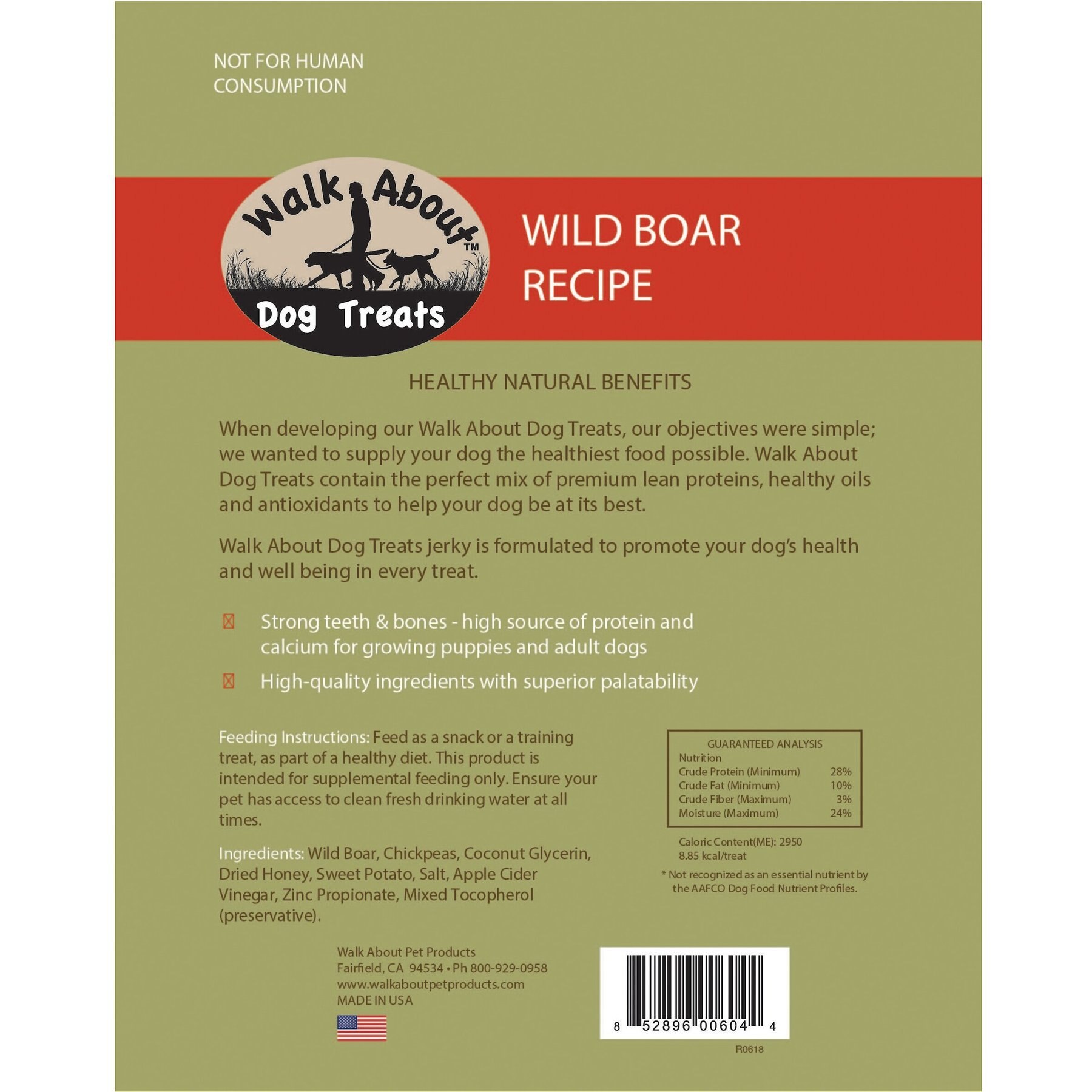 Walk About Wild Boar with Apple Grain-Free Jerky Dog Treats, 5.5-oz bag
