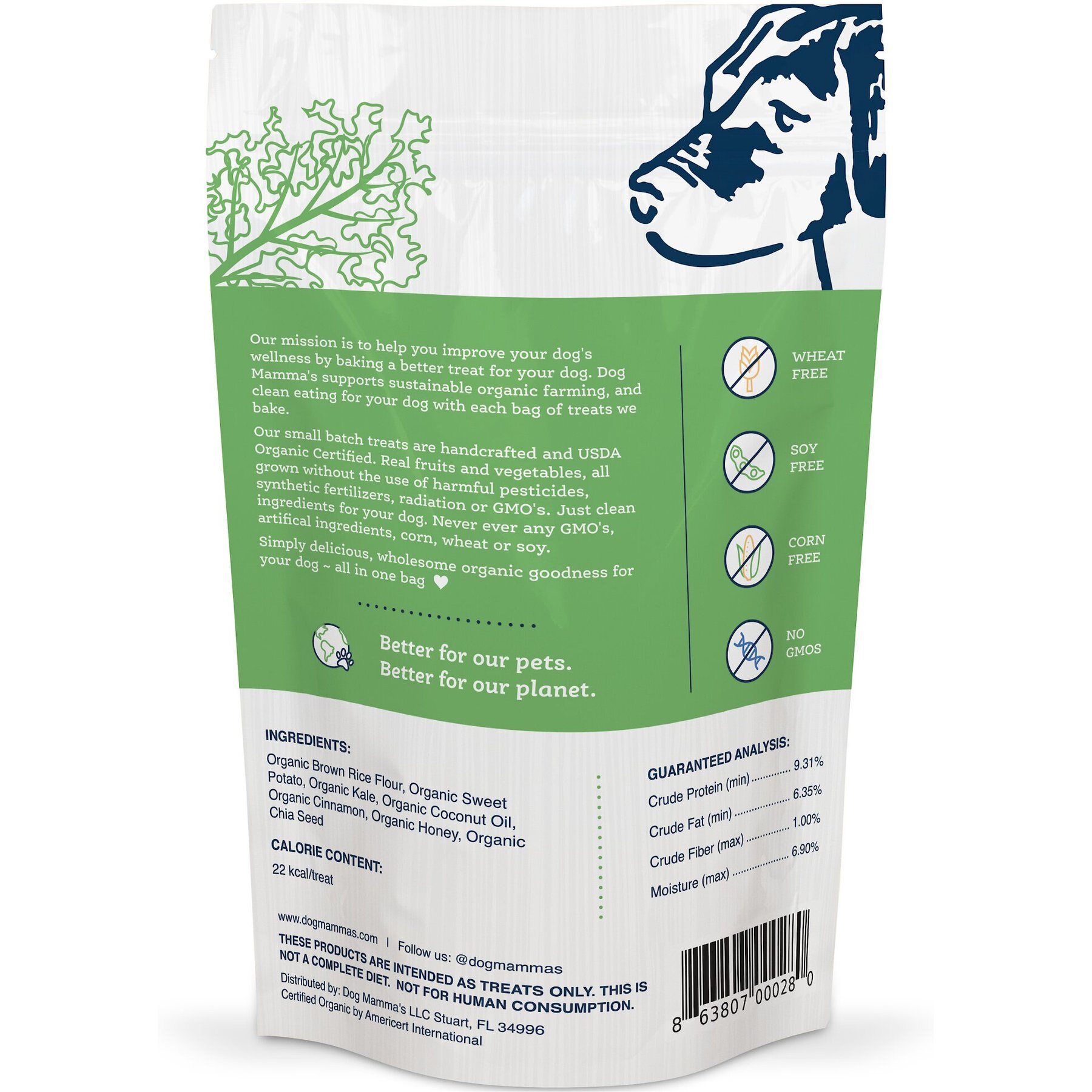Dog Mamma’s Organic Sweet Potato & Kale Bites Dog Treats