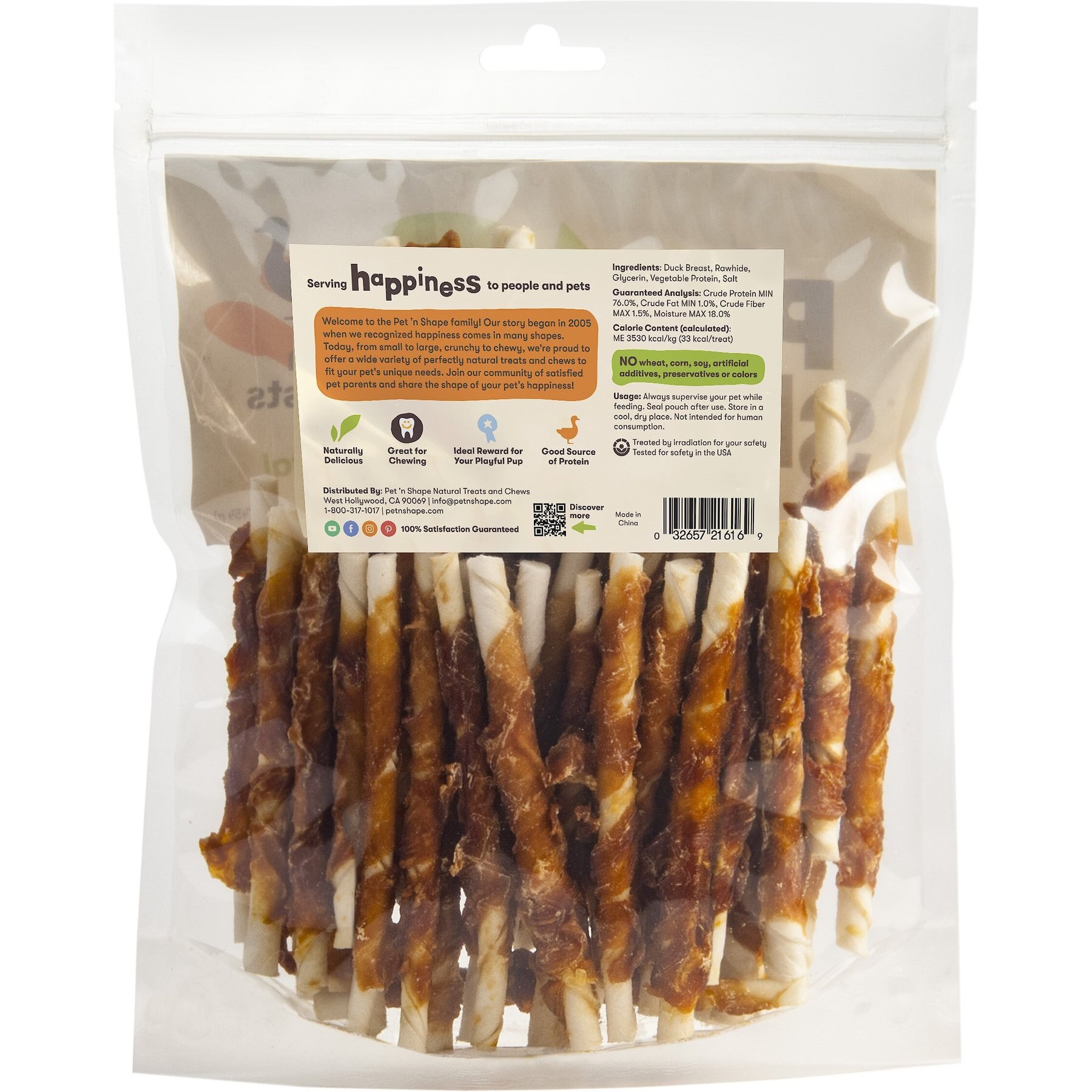 Pet 'n Shape All-Natural Duck Hide Twists Dog Treats