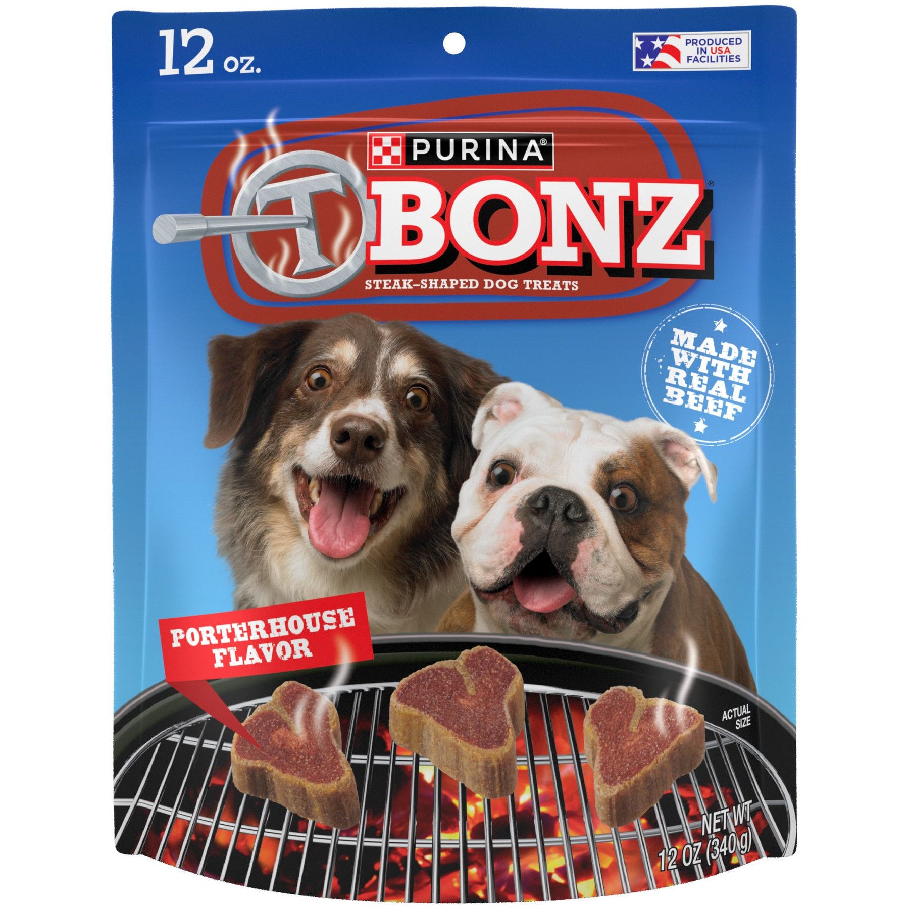 Purina TBONZ Porterhouse Beef Flavor Steak Shaped Adult Soft & Chewy Dog Treats