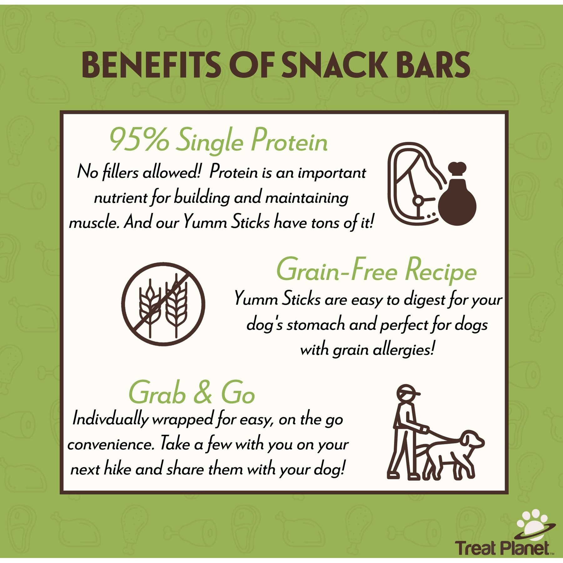 Etta Says! Pork + Bacon Snack Bars Human Grade Jerky Dog Treats, 12 count