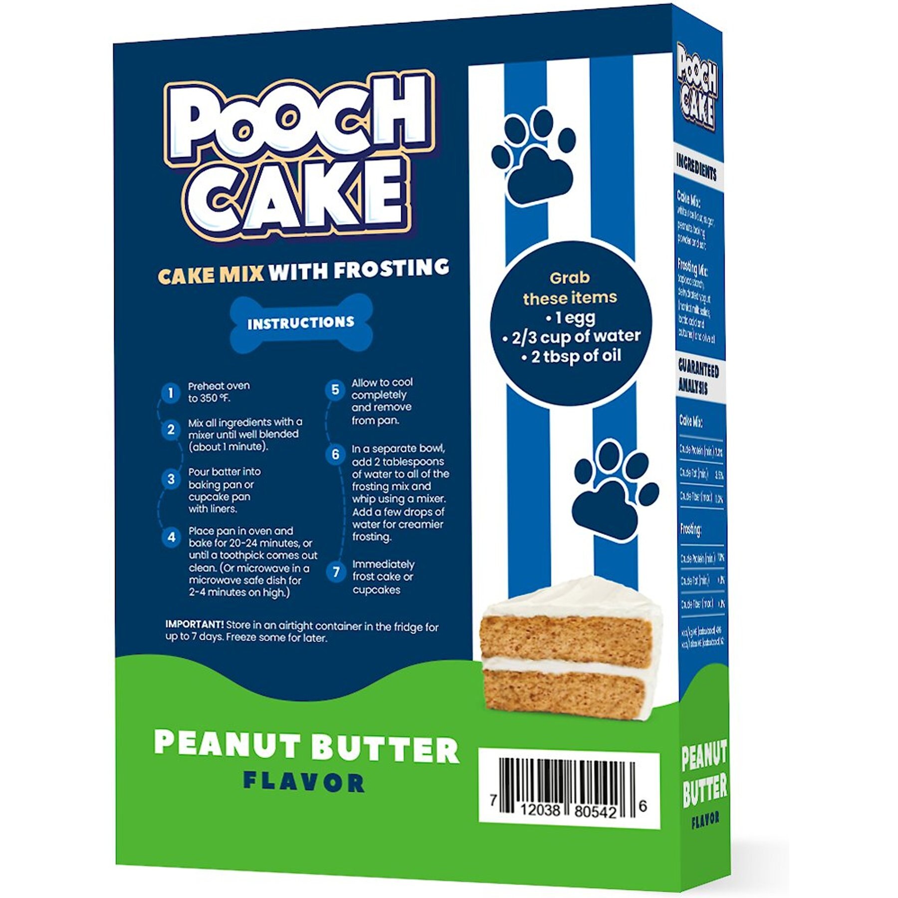 Pooch Cake Basic Starter Peanut Butter Cake Mix & Cake Mold Kit Dog Birthday Cake, 9-oz box