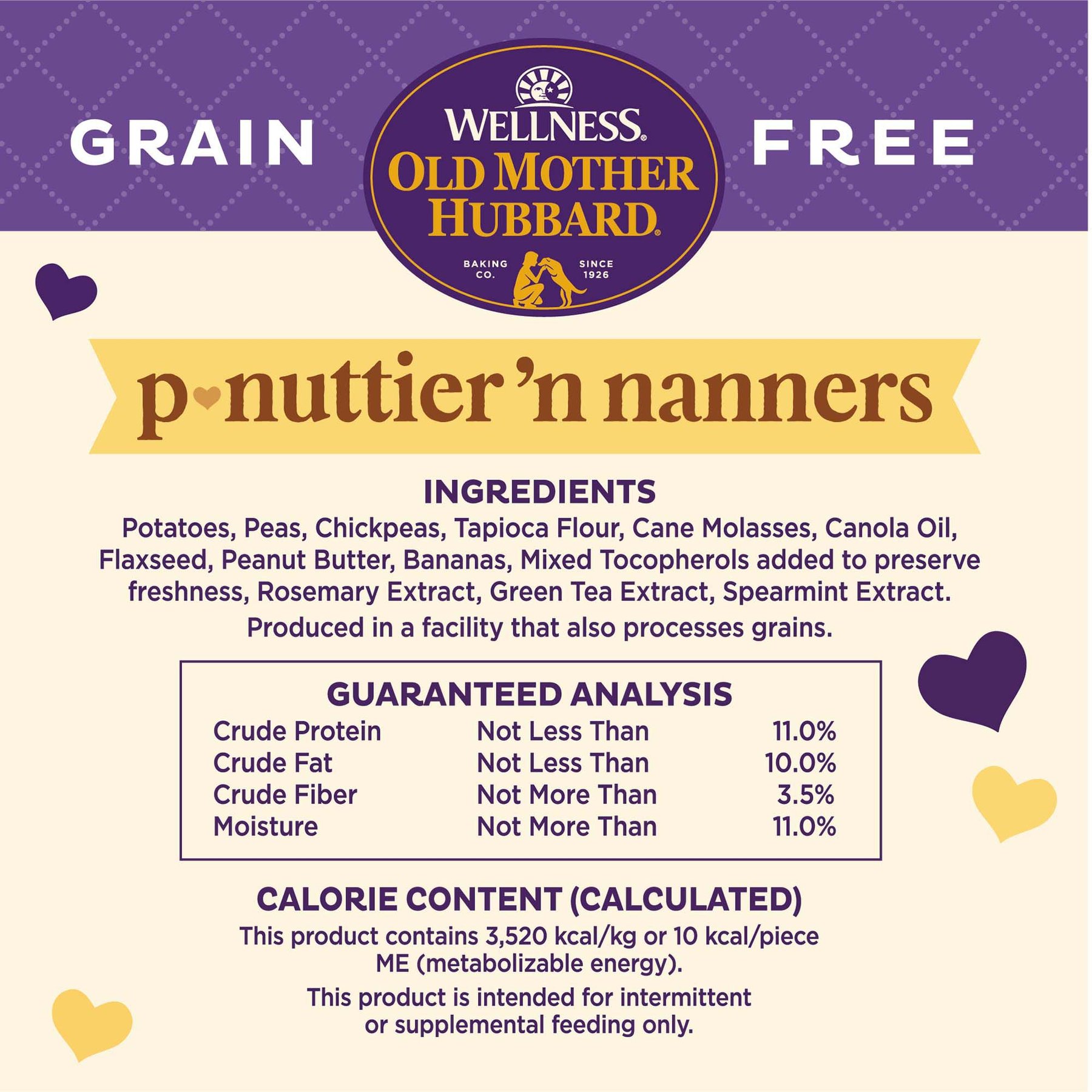 Old Mother Hubbard by Wellness Classic P-Nuttier 'N Nanners Grain-Free Mini Oven-Baked Biscuits Dog Treats